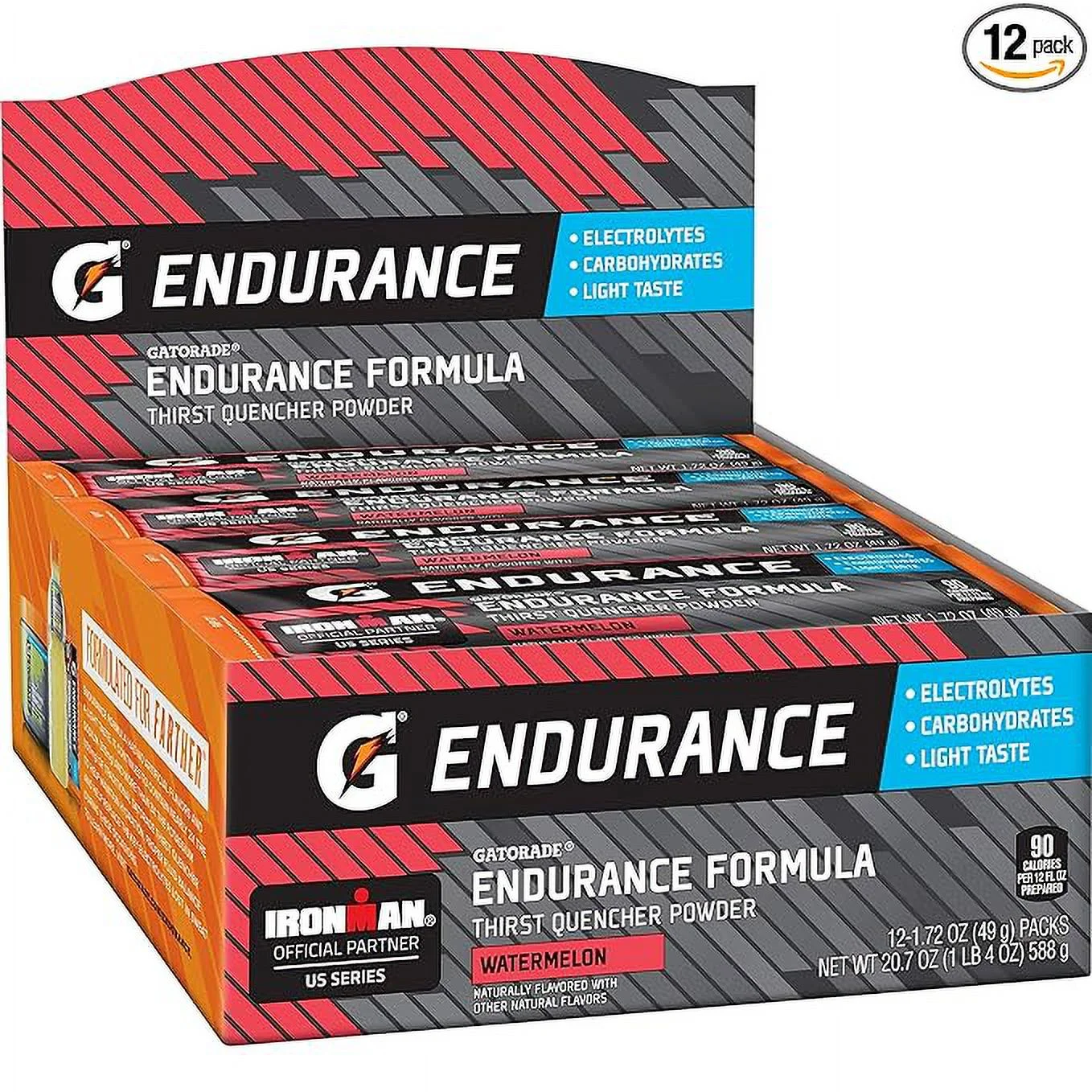 Gatorade Endurance Powder With Electrolytes, Watermelon, 1.72 Ounce (Pack of 12)