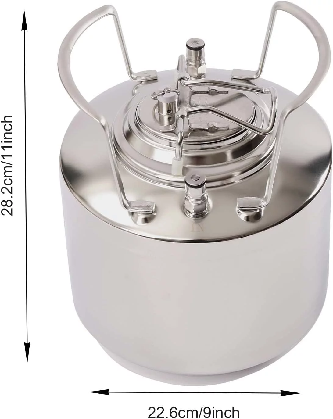 Miumaeov Stainless Steel 1.6 Gallon Mini Ball Lock Keg System For Small Batch HomeBrewing Beer Brewing Strap Handle