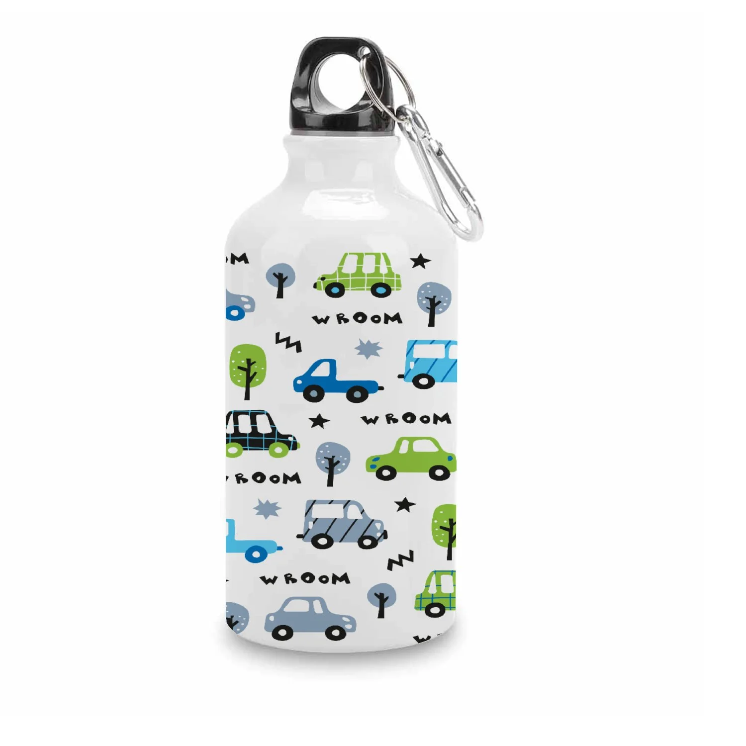 GZHJMY Sports Water Bottles, Green Toy Car Large Capacity Aluminium Portable Leakproof Lightweight Drink Bottles for Fitness and Outdoor Enthusiasts