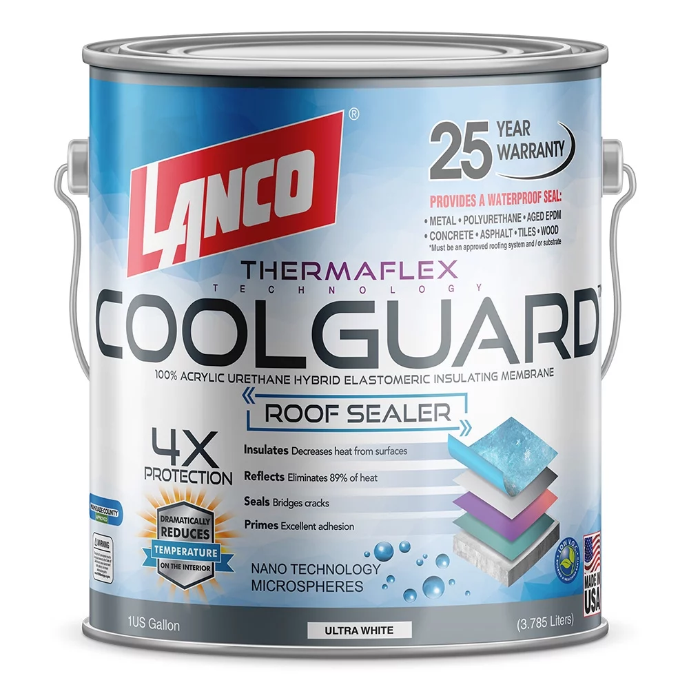 Lanco Coolguard 1 Gal. Insulating Elastomeric White Roof Sealer