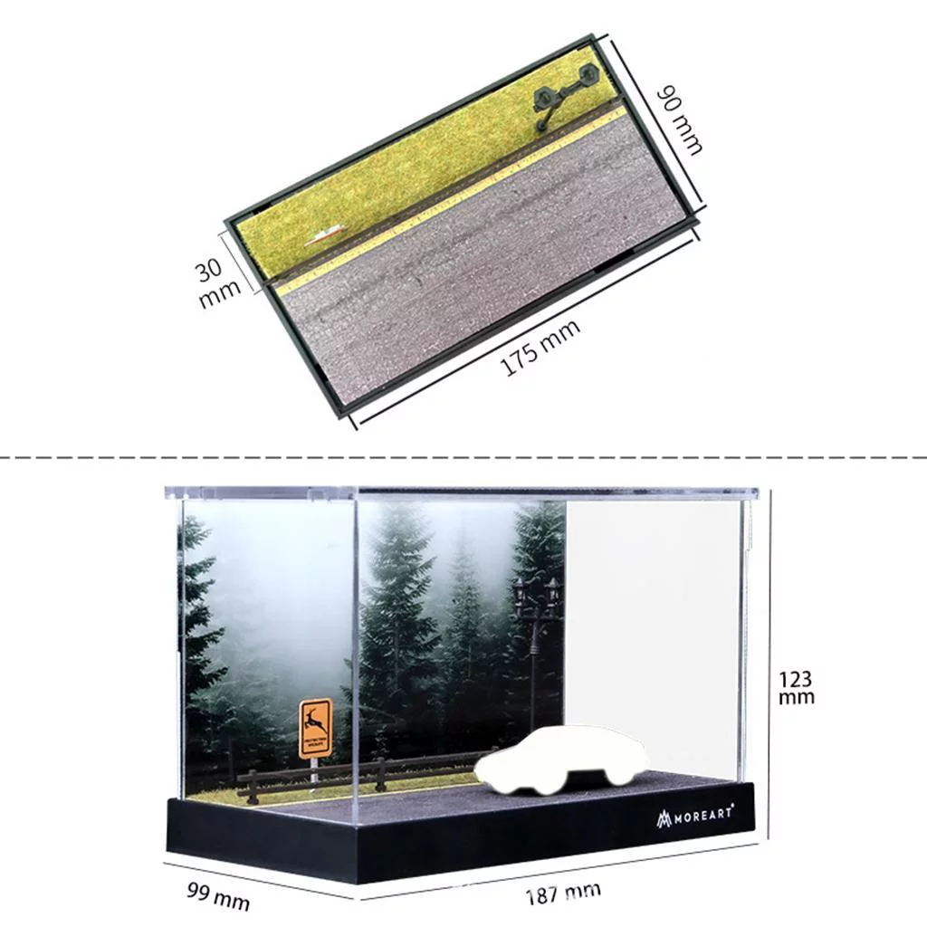 1:64 Scale Scenery Photo Background Simulation Parking Lot Model,Mini Car Garage Display Case Model Gifts Made of wooden material, durable