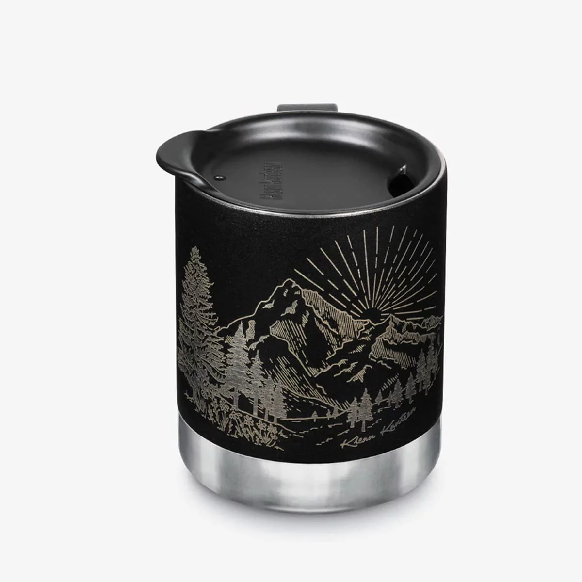 Klean Kanteen Camp Mug 12 Oz Laser Etch Mntns Brushed Black