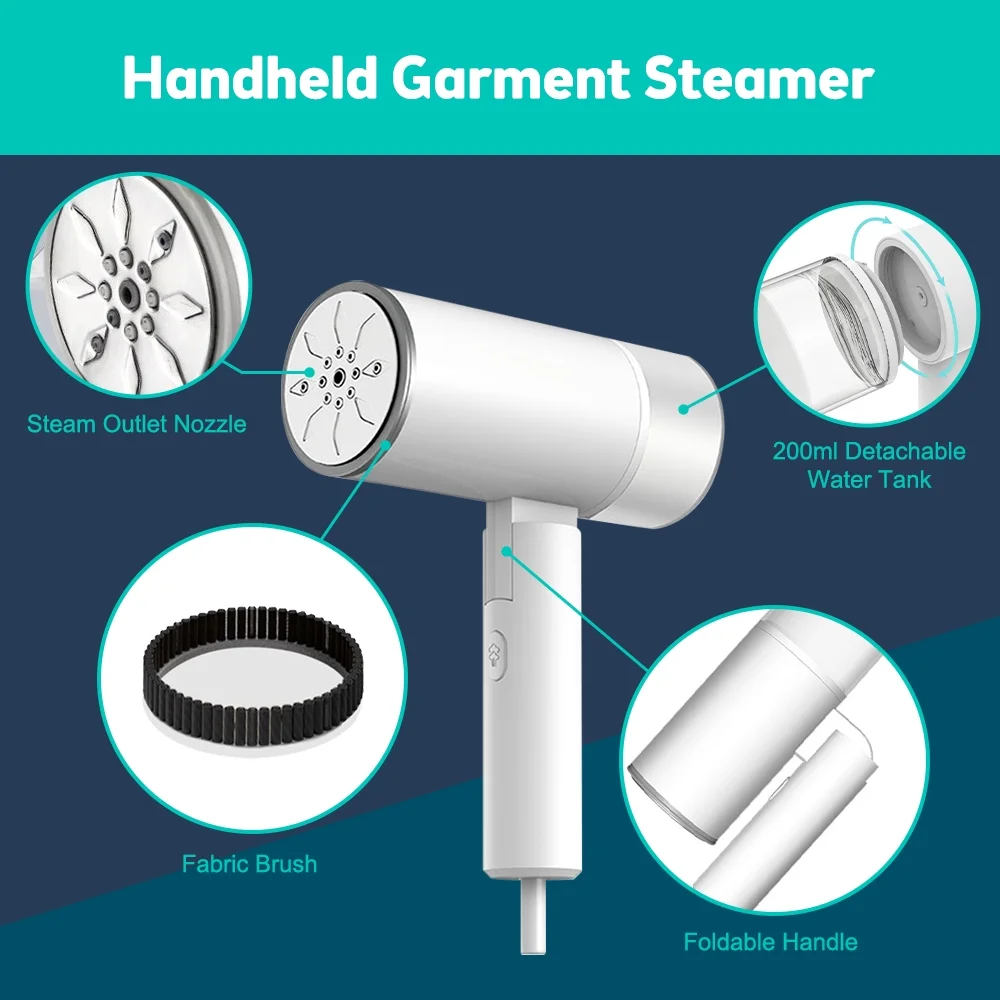 Anself Steamer for Clothes | 20-Second Fast Heat-up | 200ml | Wrinkles Remover with Brush | Horizontal and Vertical Steaming
