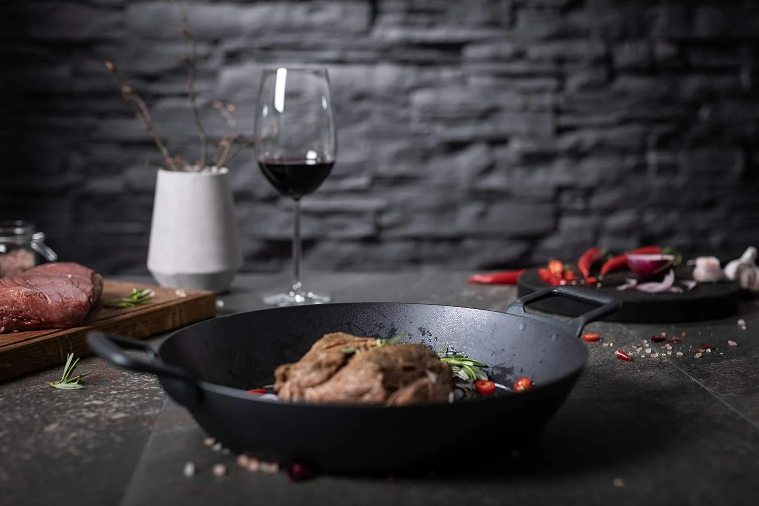 1 1 Frying Pan Iron with Side Handles 12.5