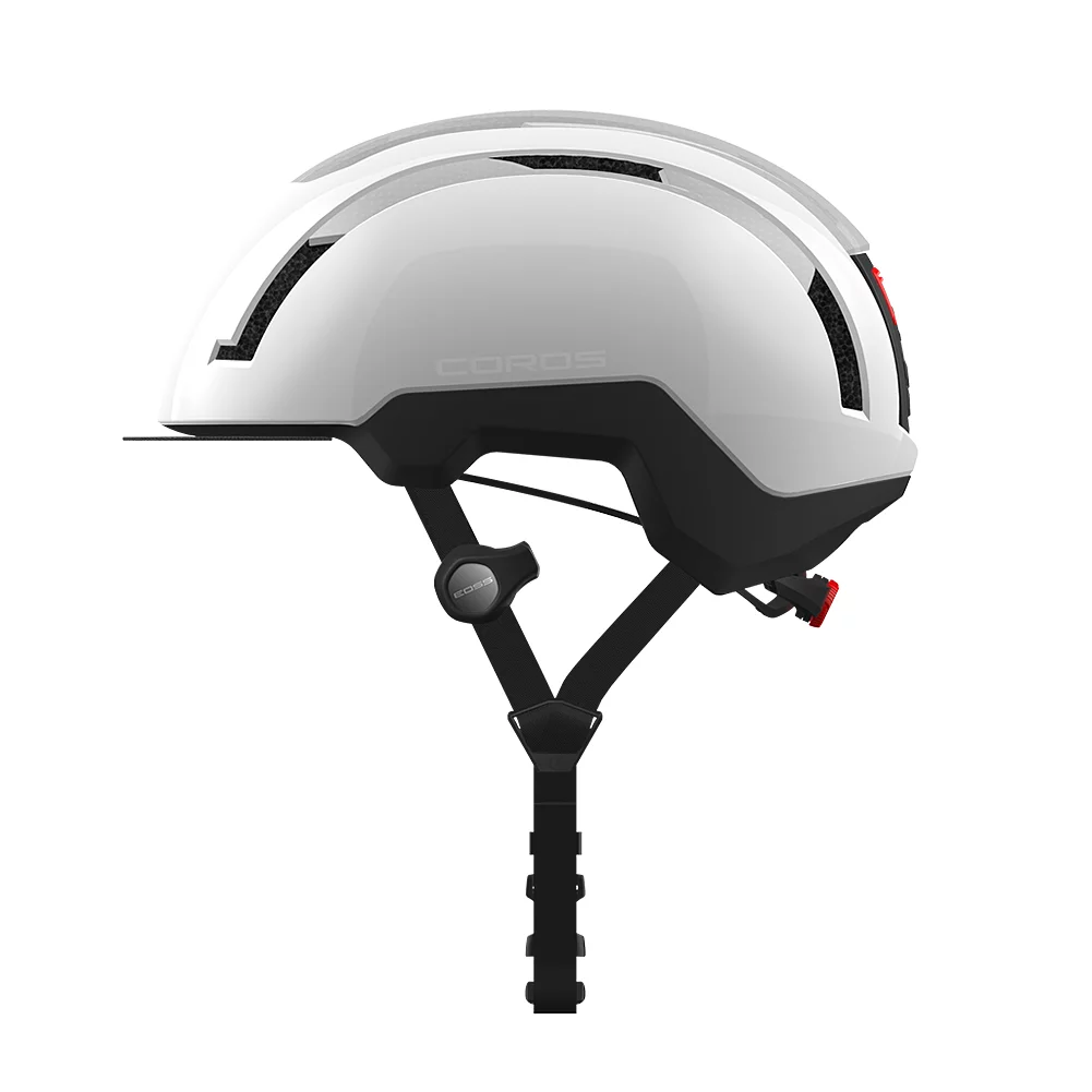 CRSURBANMWHT Coros SafeSound Urban Smart Cycling Helmet with Ear Opening Sound System, SOS Emergency Alert, and LED Tail Light | Bluetooth for Music and Phone Calls | Smart Remote | Lightweight