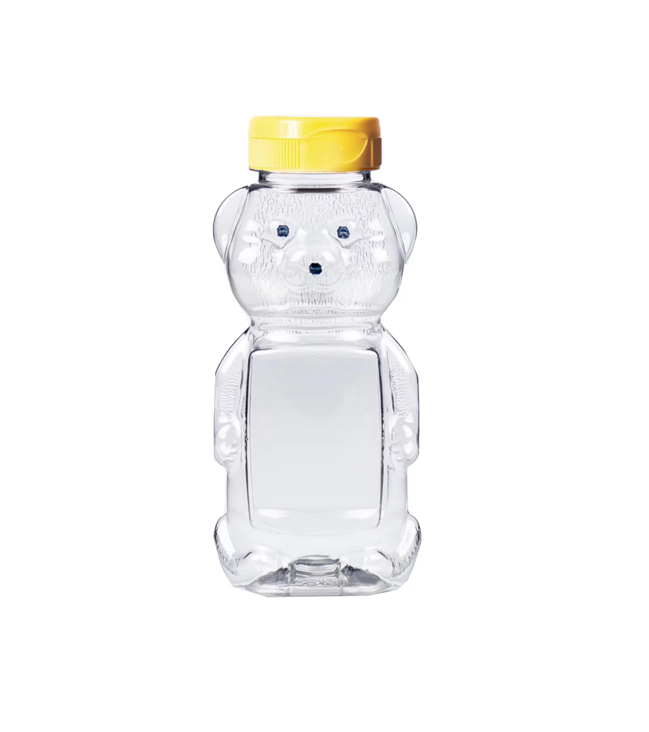 Parker Made in USA Honey Bottle Bear 12 Oz Clear Container Squeeze Jar with Lid, Bulk PETE (12 Pack)
