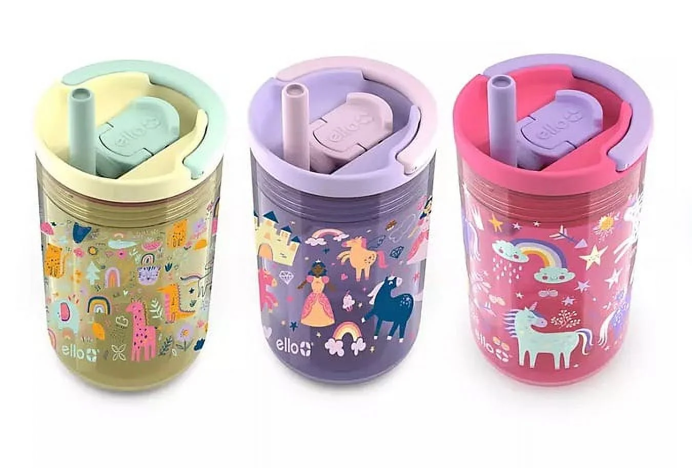 Ello Kids Bop 12 oz Tritan Tumbler, 3 Pack, Animal, Princess & Unicorn