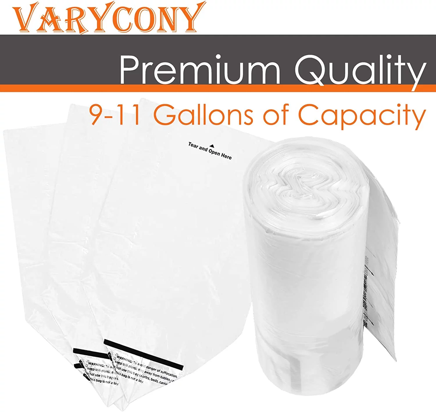 60 Pack Liner Bags for Litter Box Automated, Waste Drawer Liners Compatible with Litter Box Robot, 9-11 Gallons Jumbo Liners for Cat Litter Box