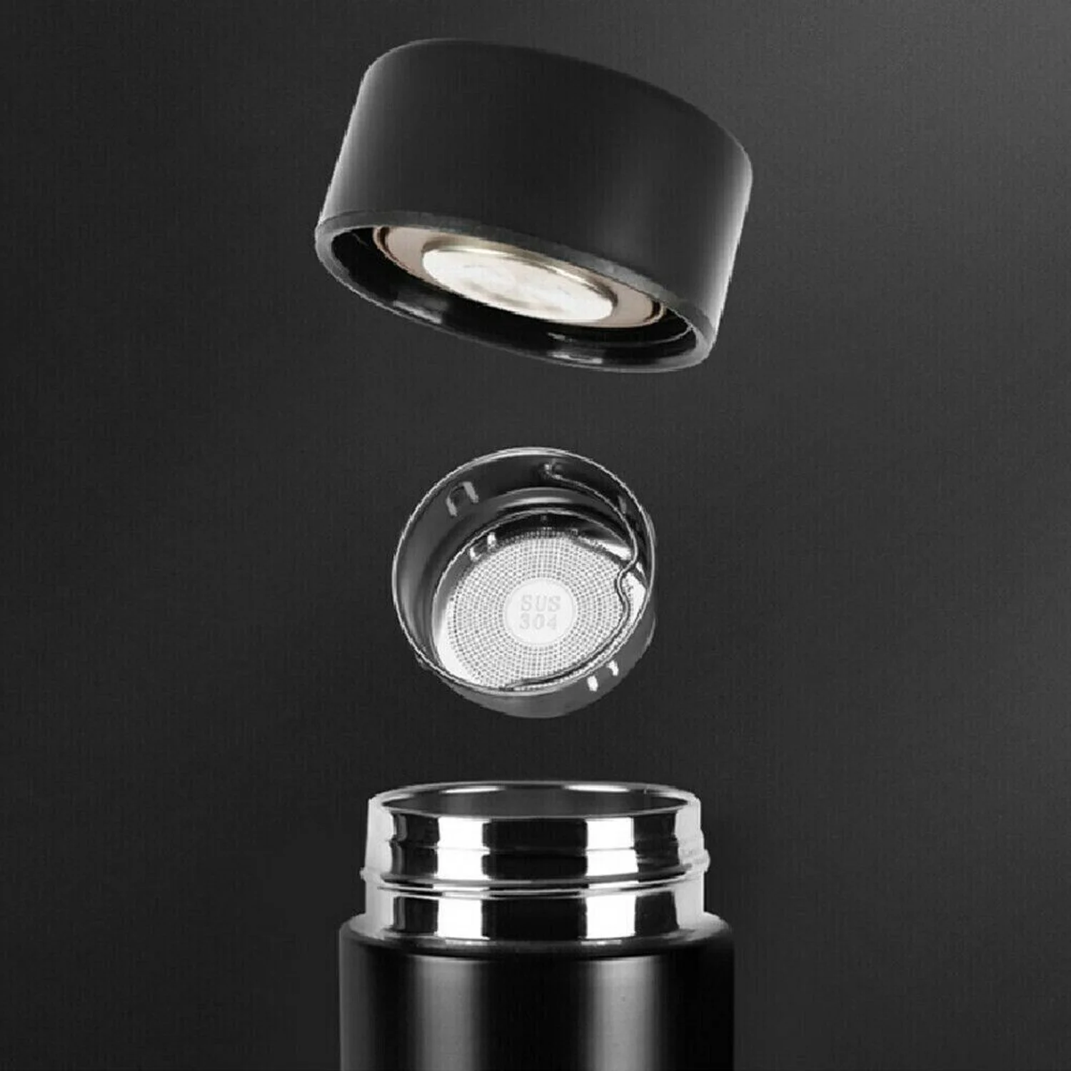 500ml Stainless Steel LED Flasks Thermal Travel Mugs Coffee/Water/Tea Insulated Drink Vacuum Bottle Hot&Cold 17oz