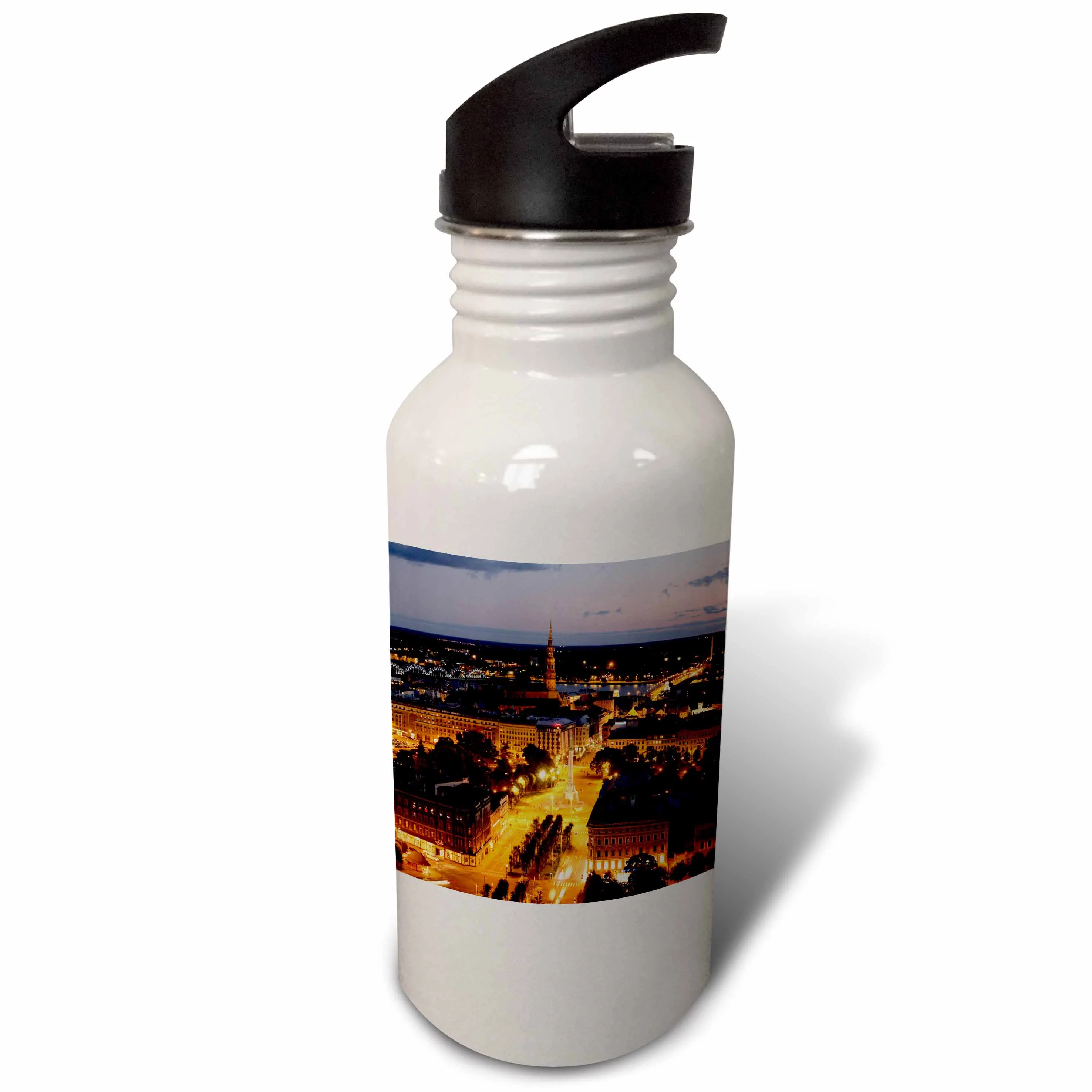 City skyline, evening, Riga, Latvia - EU39 BBI0020 - Bruce Yuanyue Bi 21 oz Sports Water Bottle wb-82848-1