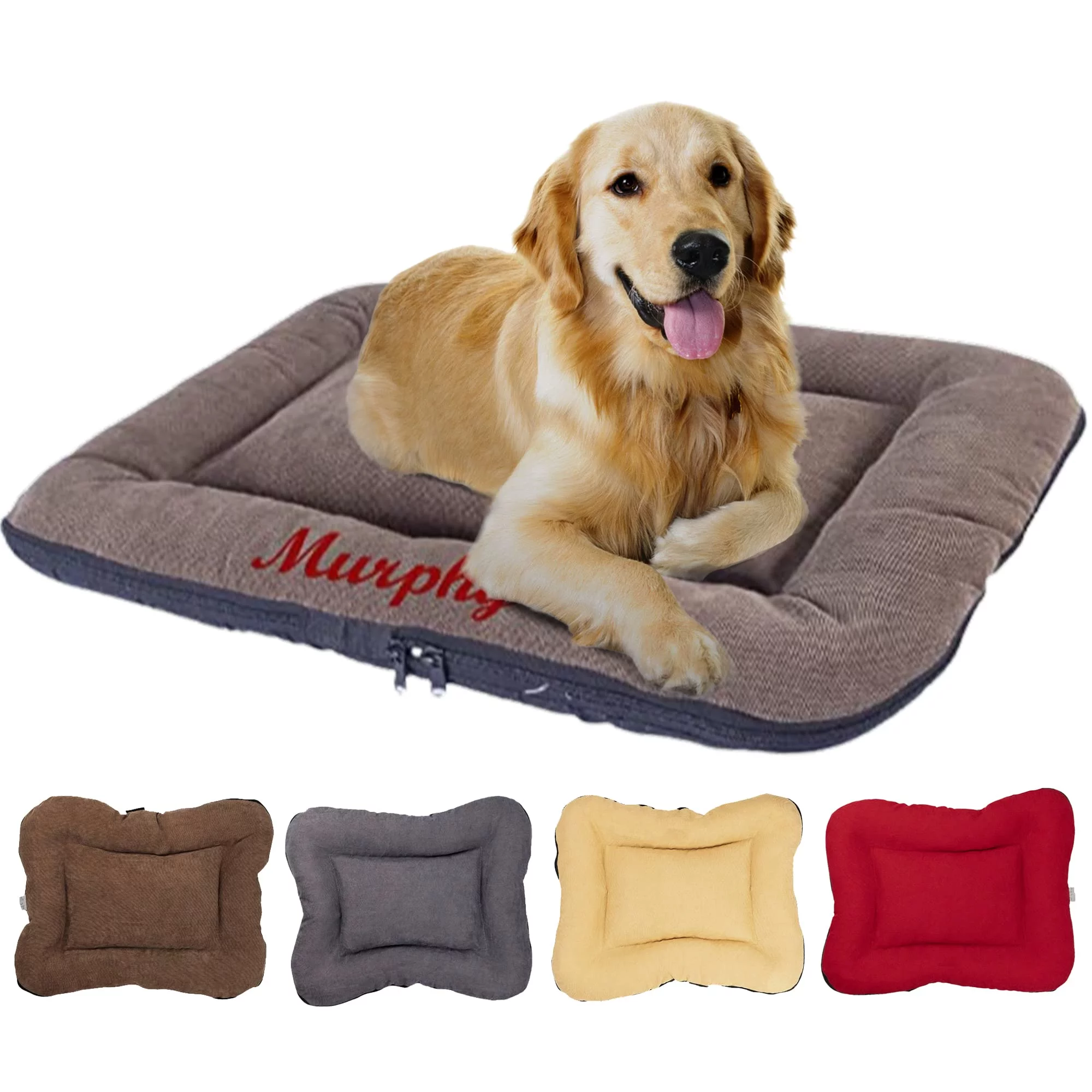 Personalized Dog Bed with Embroidered Name - Super Soft Pet Beds for Dogs and Cats - Grey Dog Mattress - X-Large 27