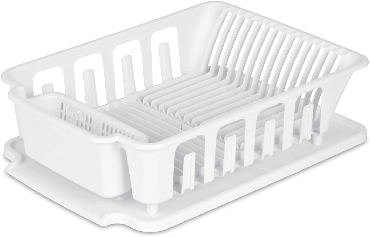 Sterilite Large 2-Piece Sink Set, White, 6-Pack