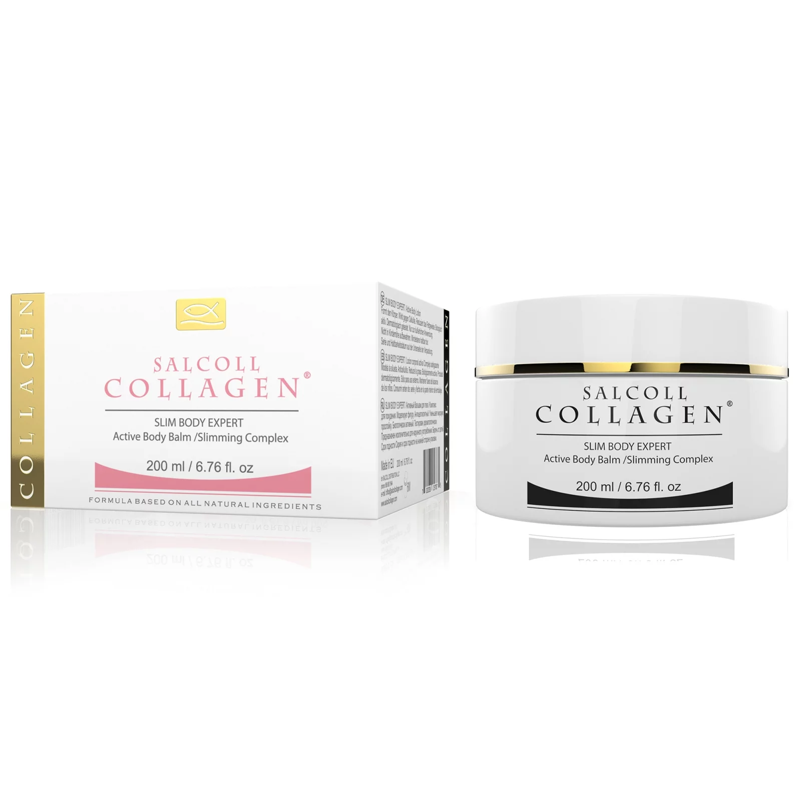 Salcoll Collagen Fat Reducer Slim Body Expert, Pure Marine Collagen Firming Body Cream for Cellulite Reduction and Skin Tightening Cream for Thighs, Stomach,Bottom,200 ml