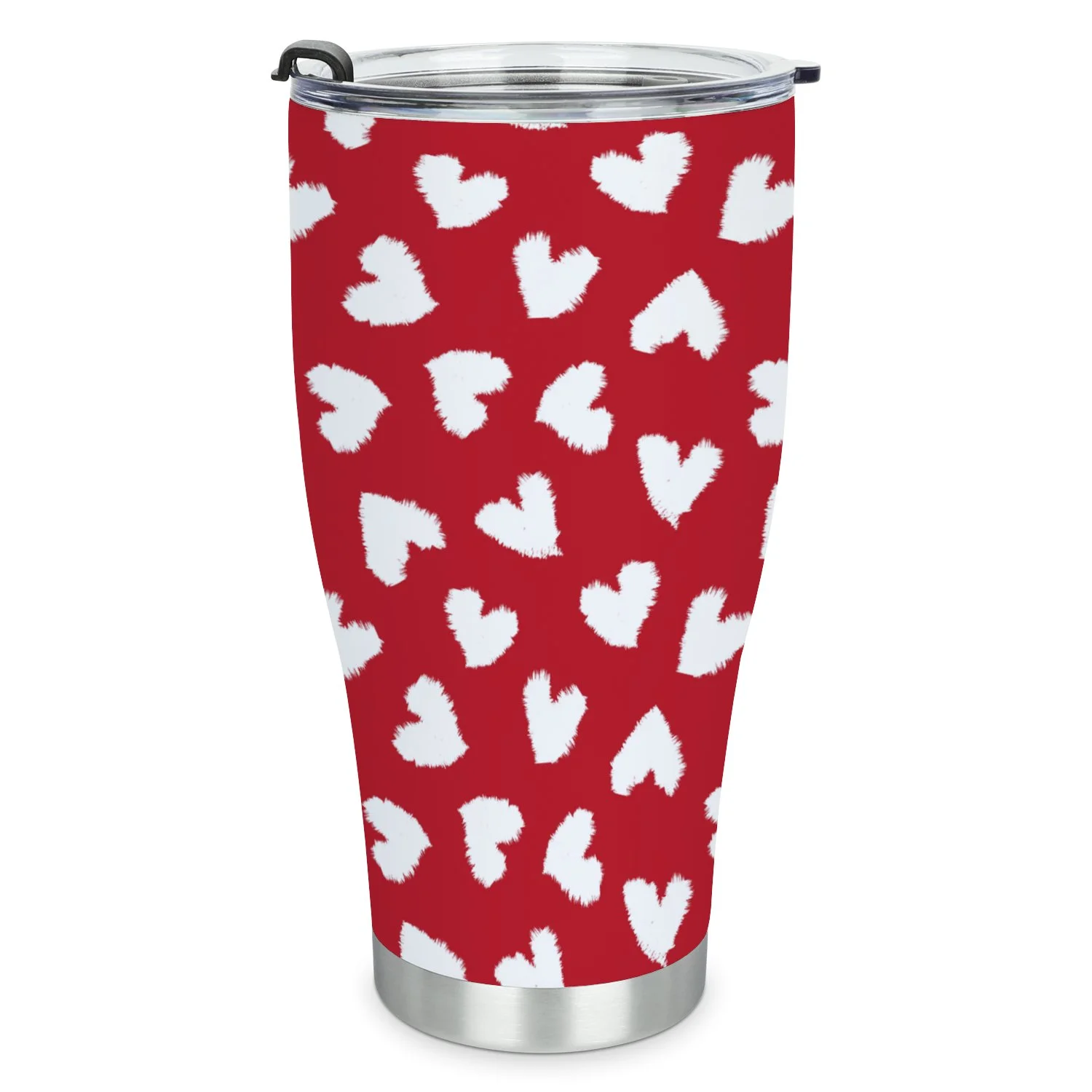 Hidove Stainless Steel Tumbler, Red Heart 30oz Leak Proof & Stainless Steel Bottle for Hot & Cold Drinks - Coffee Travel Mug, Water Metal Canteen, Thermal Cup