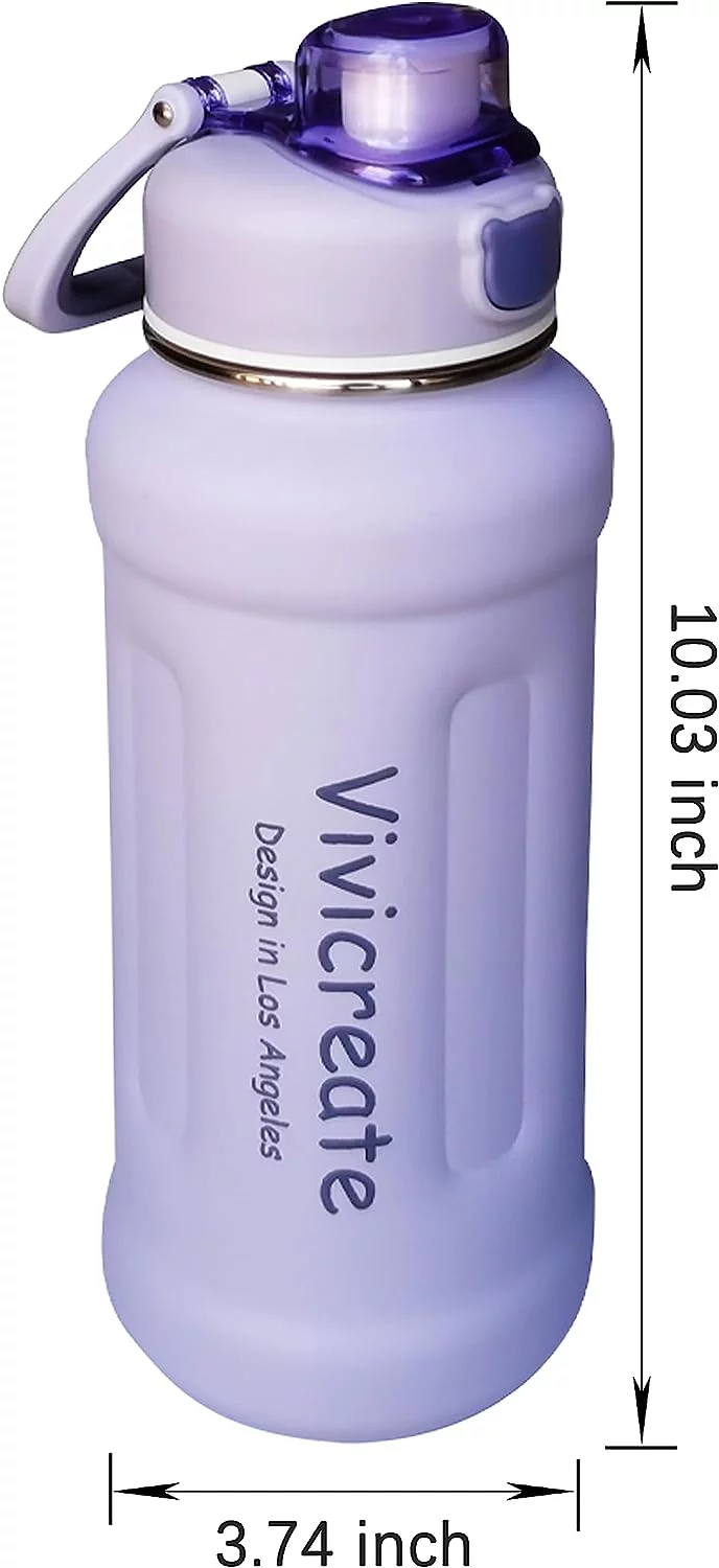 GOLDDOMUSSports Water Bottle 32 OZ with straw stainless steel, Gym Sports bottles for man women kids,Vacuum Stainless Steel Bottle last 24 hours hot and 48 hours cold,Insulated Thermos Purple