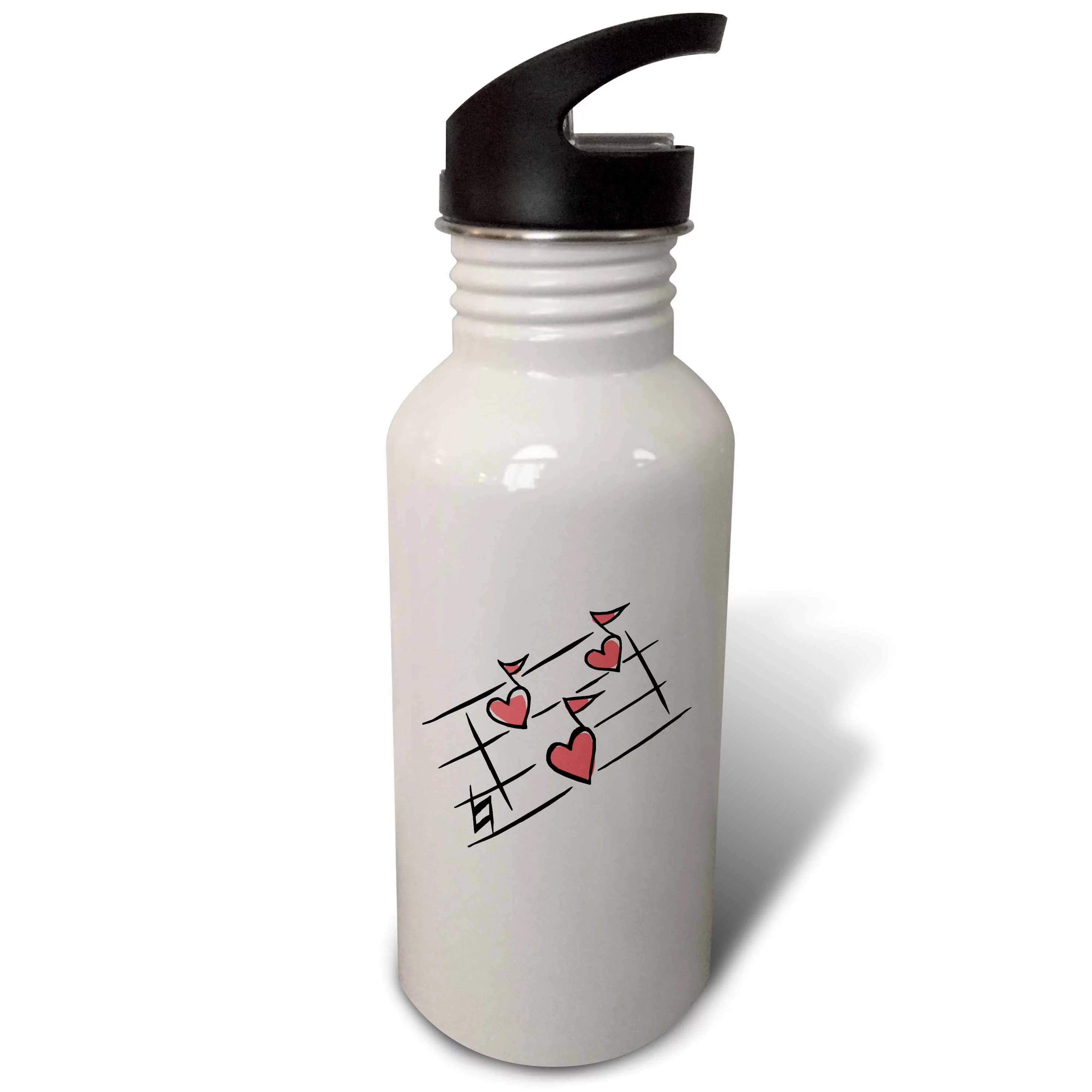 pink hearts music notes 21 oz Sports Water Bottle wb-175818-1