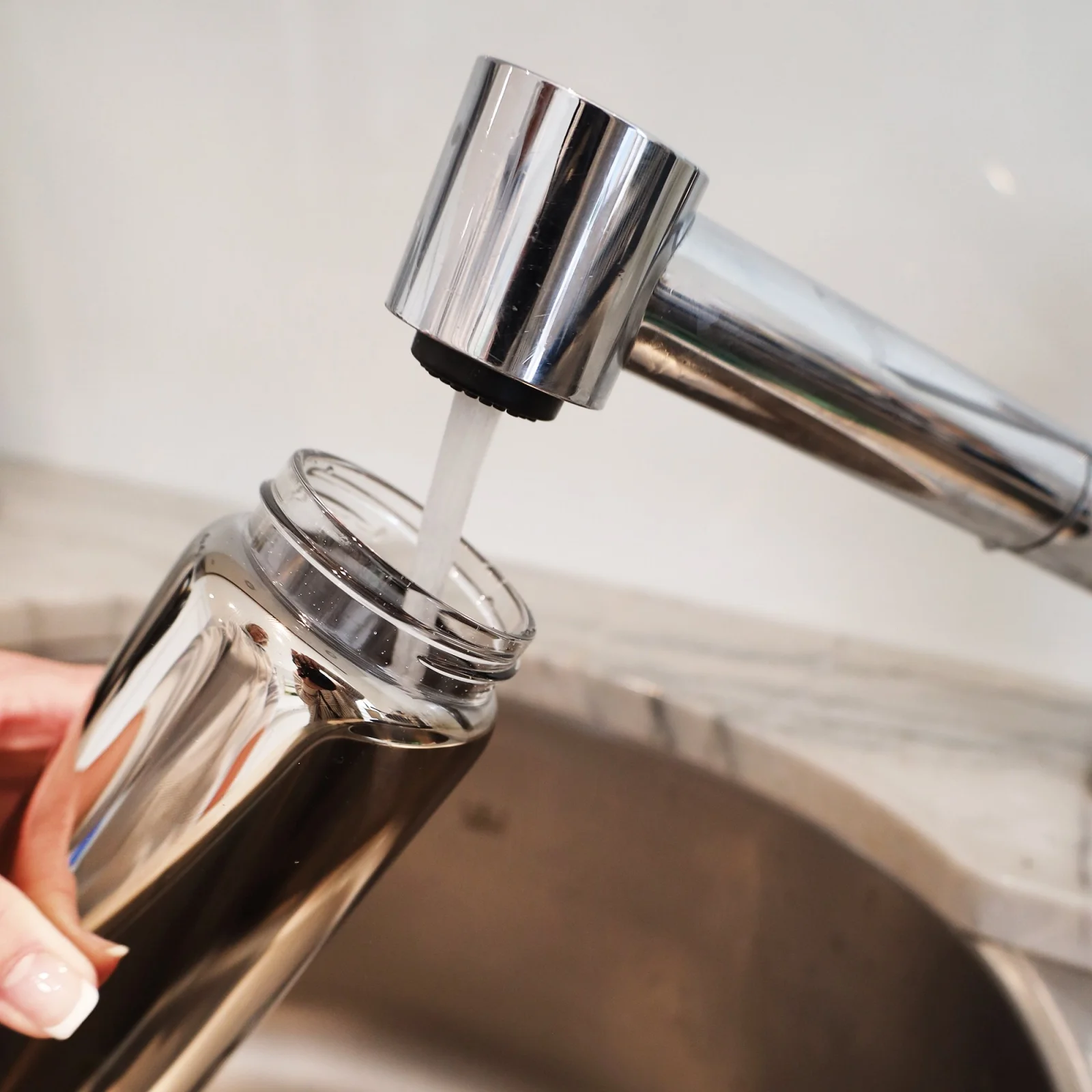 23oz Beille Chrome Glass BPA Free Water Bottle with Bamboo Lid Hydration Health and Beauty