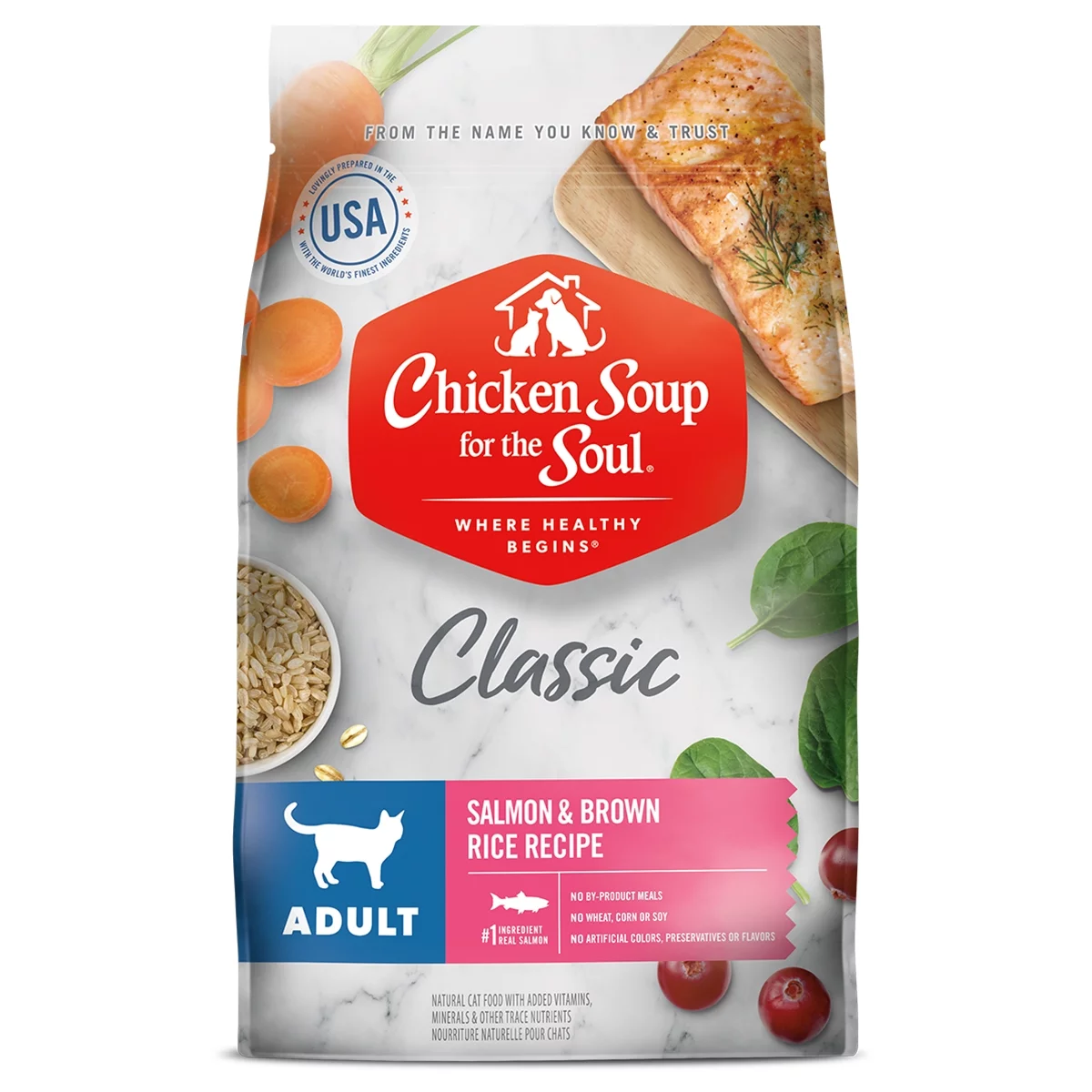 Chicken Soup for the Soul Adult Cat Food - Salmon & Brown Rice Dry Recipe,  13.5lb