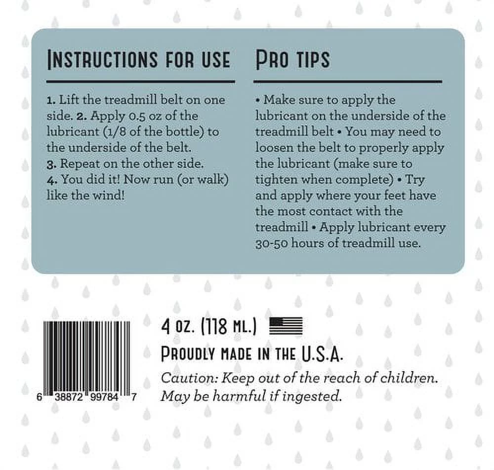 Impresa Products 100% Silicone Treadmill Belt Lubricant with Application Tube -  4oz EZ-Squeeze bottle