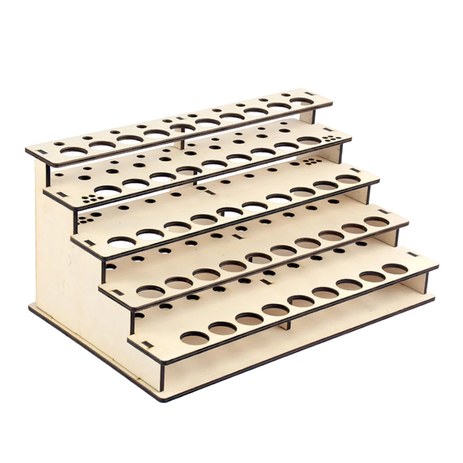 DIY Wooden Paint Storage Rack Paint Organizer with 43 Holes, Ink Bottle Stands ,Pigment Organizer Holder for Home Workspace