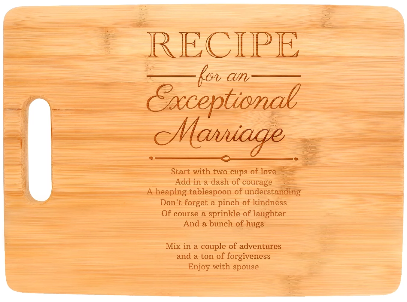 ThisWear Wedding Gifts Ideas Recipe for an Exceptional Marriage Wedding Gifts for Bride and Groom Big Rectangle Bamboo Cutting Board