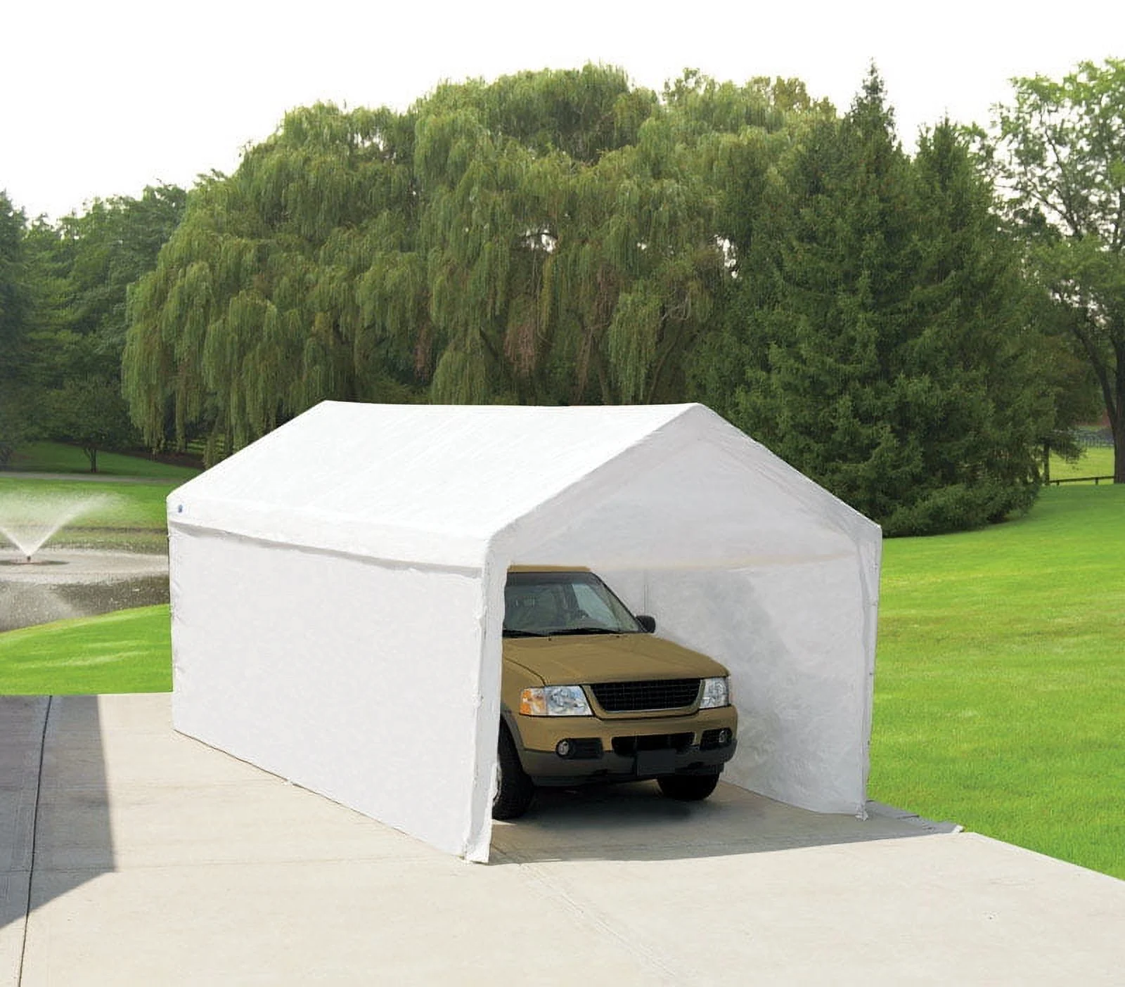 Quik Shade Moto Shade Polyethylene Carport Canopy Wall Panels Kit 10 ft. W x 20 ft. L