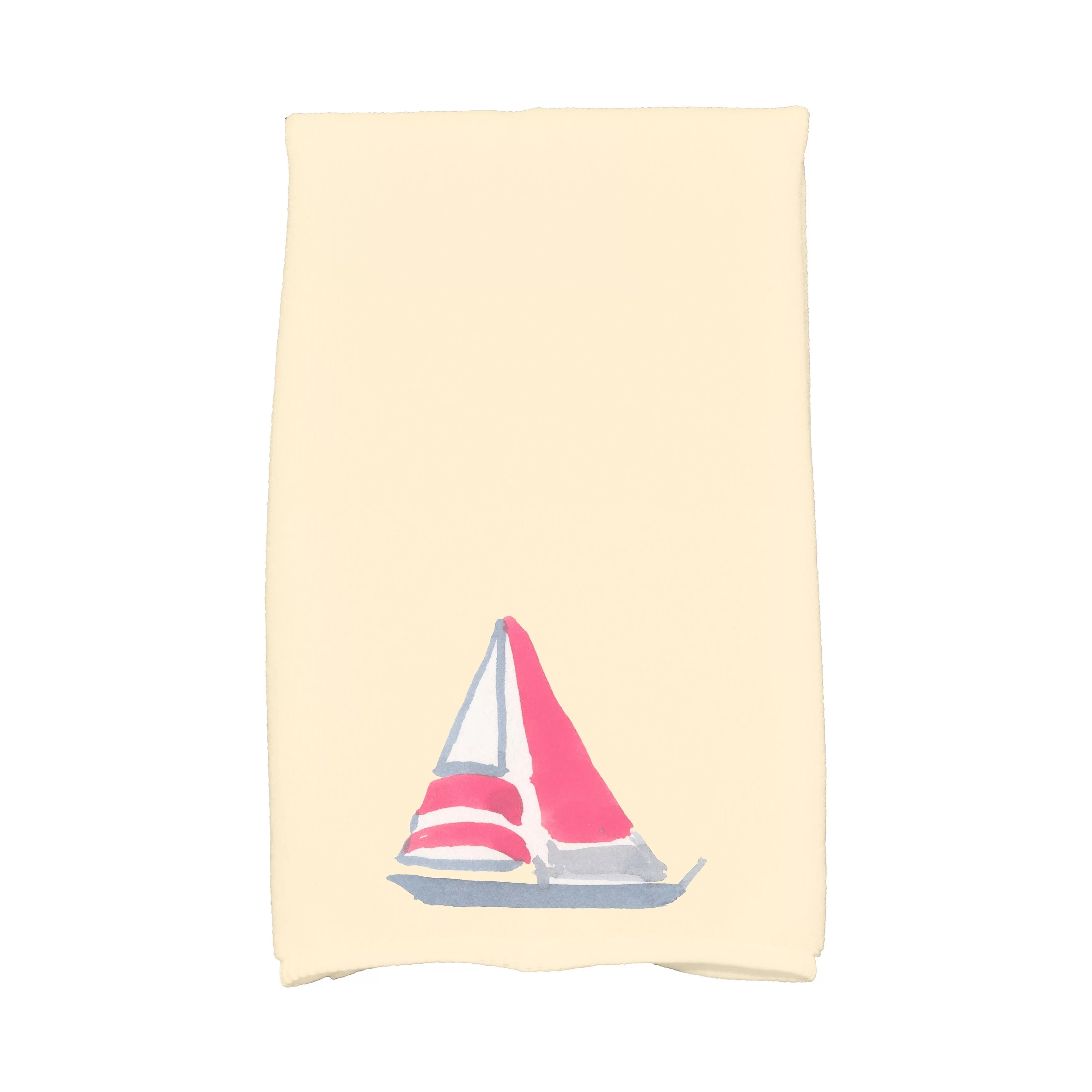 Simply Daisy, 16 x 25 Inch, Sail Away, Geometric Print Kitchen Towel, Navy Blue
