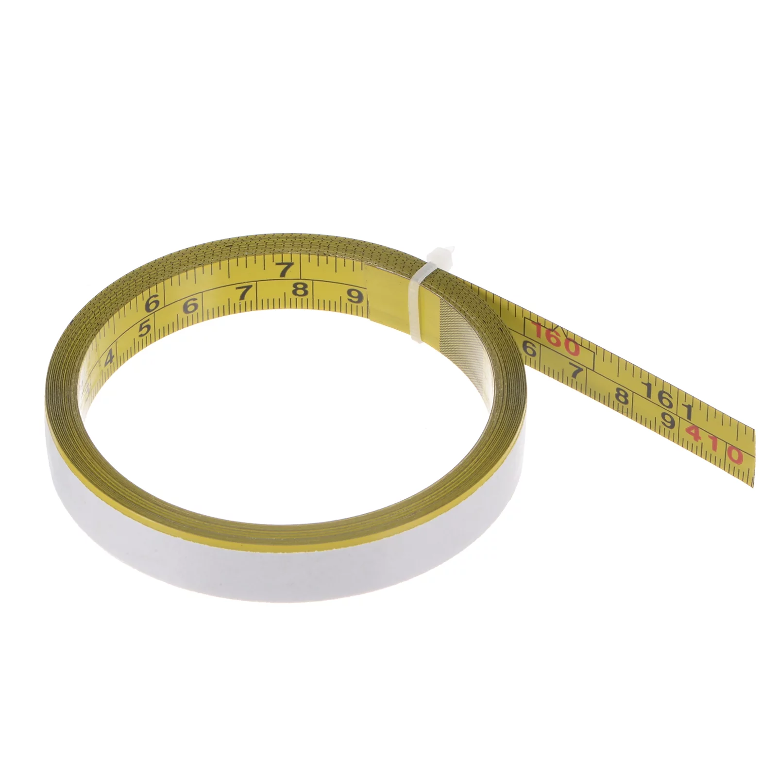 Self Adhesive Tape Measure 160 inch/4M Double Scale Left to Right Reading Measuring Tape Steel Sticky Ruler, Yellow
