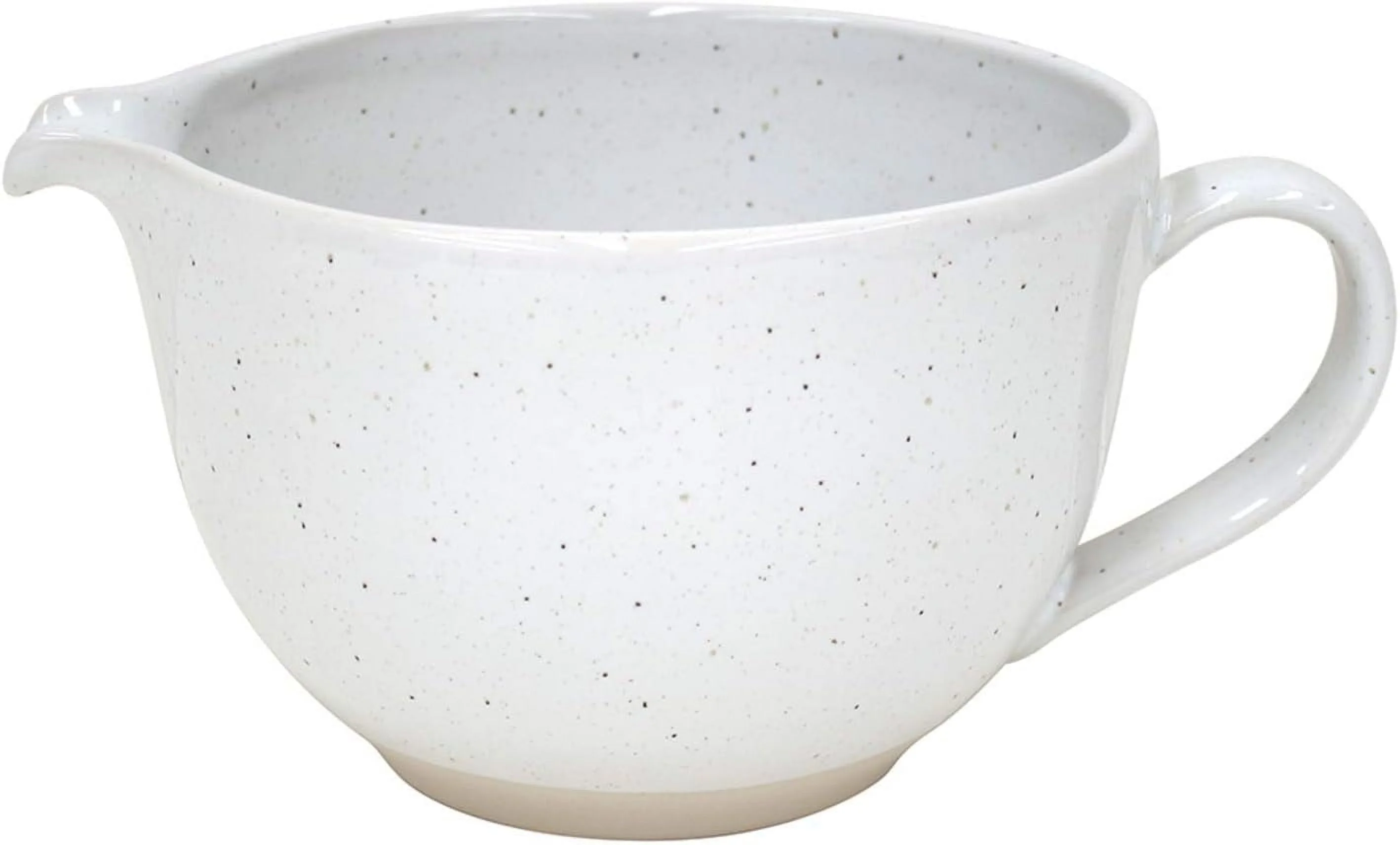 Ceramic Stoneware 2.2-Qt Batter Bowl - Fattoria Collection, White | Microwave & Dishwasher Safe Bakeware | Food Safe Glazing | Restaurant Quality Serveware
