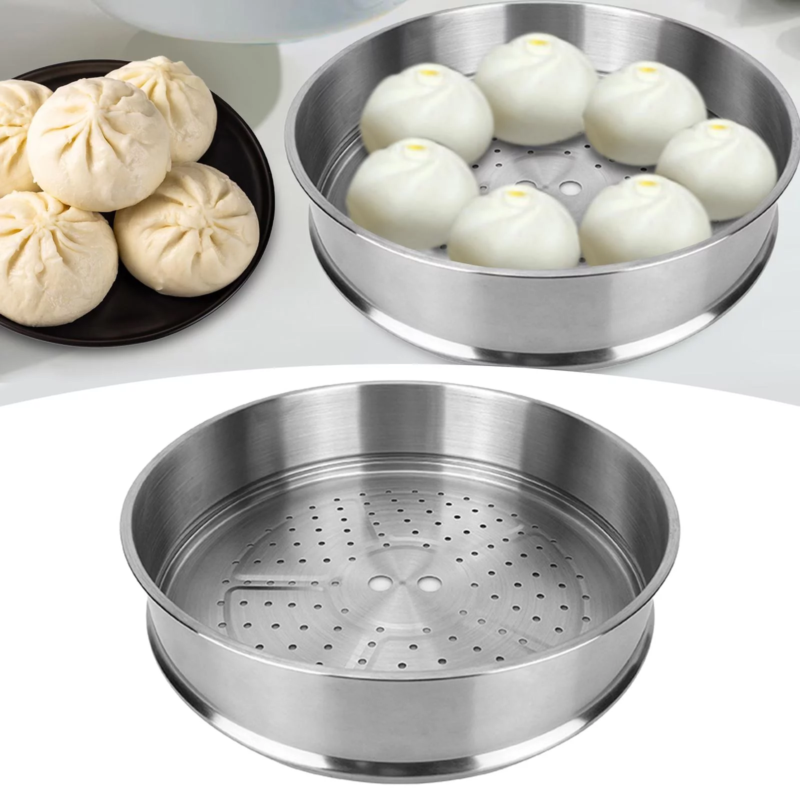 was stainless steel, cook vegetables/fish/meat/food/boiled eggs, non-stick tray, 30cm