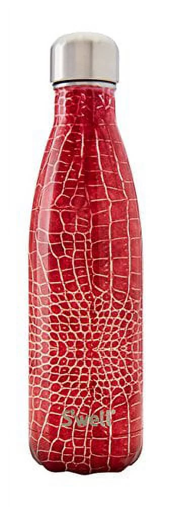 S'well Vacuum Insulated Stainless Steel Water Bottle, 17 oz, Rouge Crocodile