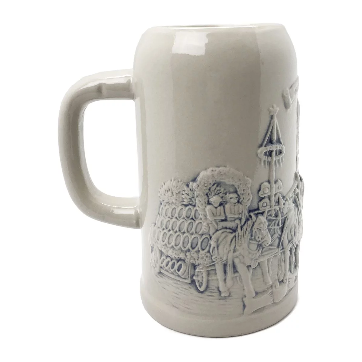 Oktoberfest Haus Mug Ceramic Stoneware Oktoberfest Mug & Engraved Relief of Munich Scene - 0.5 Liter