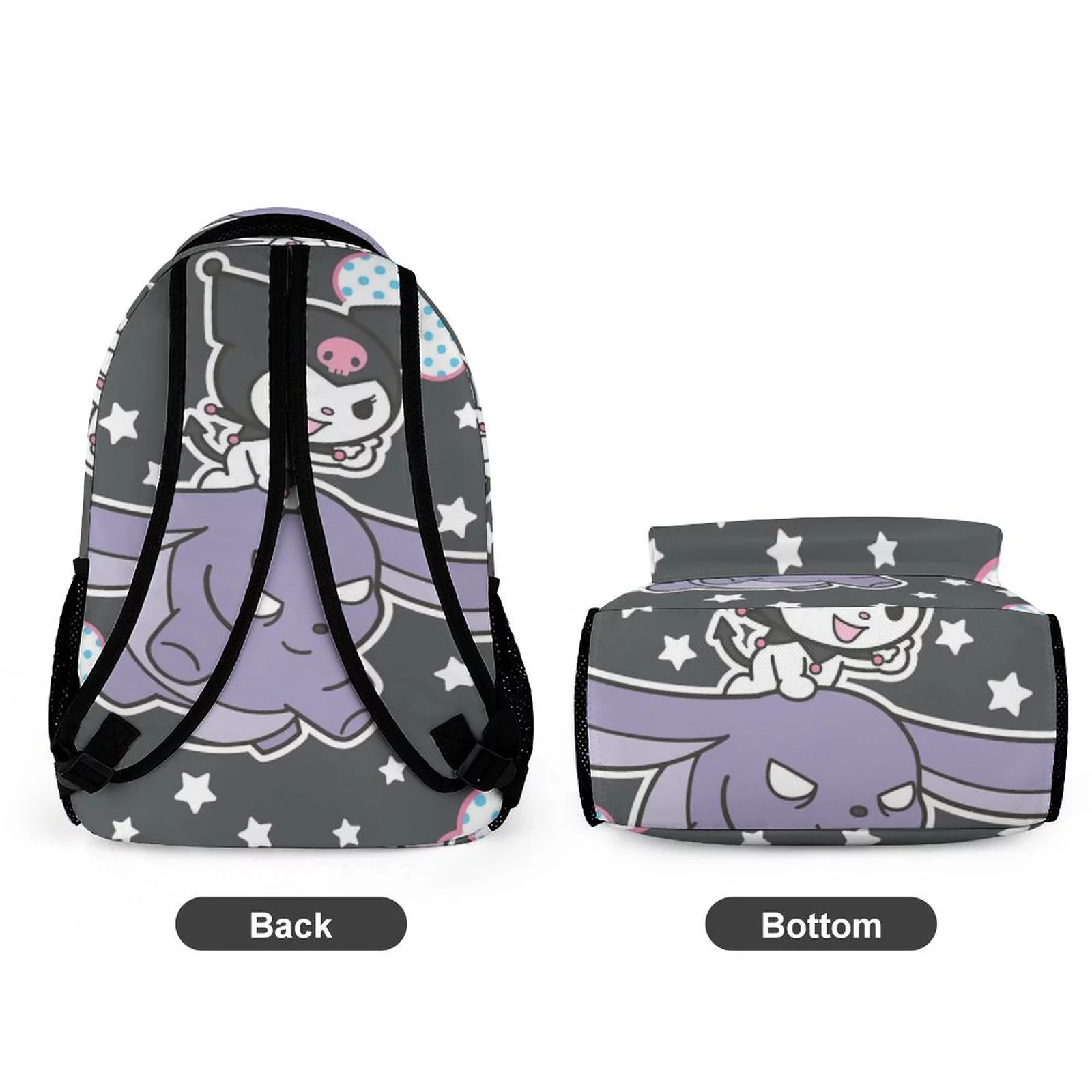My Melody Kuromi Laptop Backpack School Student Book Bag Satchel Rucksack Adjustable Shoulders Daypack