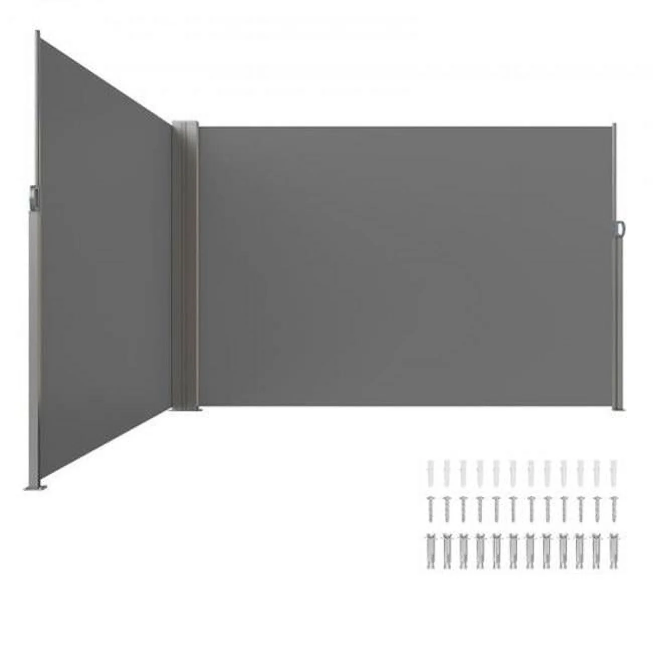 Vevor KSSCP200X600QPNQGV0 79 x 236 in. Outdoor Privacy Screen Retractable Side Awning, Grey