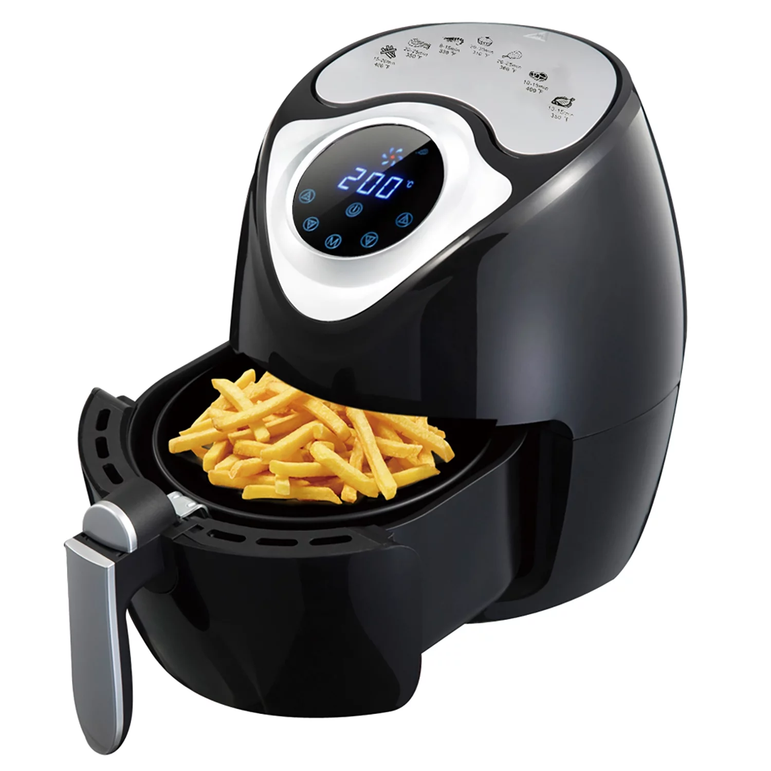 BIGTREE Family Size Air Fryer Touchscreen Oil Free Oven Basket 3 Quart Cooker UL Certified, Black