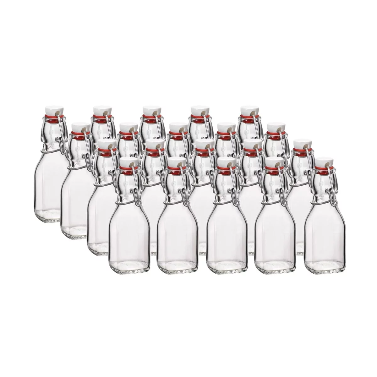 Bormioli Rocco Swing Top Glass Bottles (Set of 20) | 4.25oz
