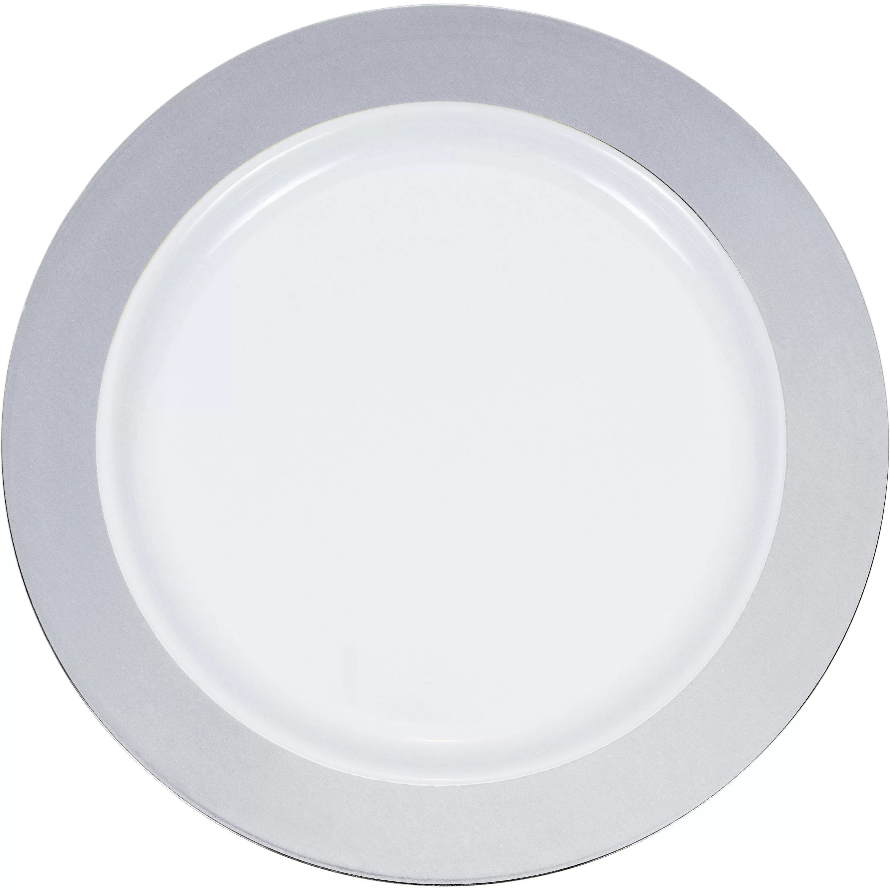 Silver Rim Plastic Plates, 30 Count
