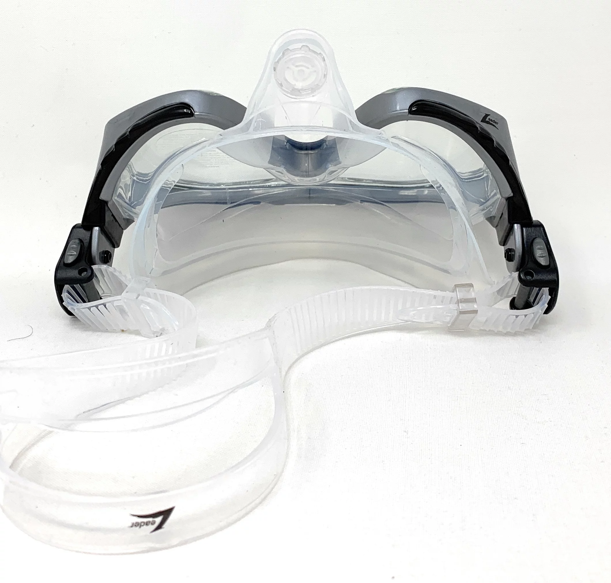 Leader xRx Adult Dive Mask w Rx Adapter Glass Lens Regular Fit Silver Unisex