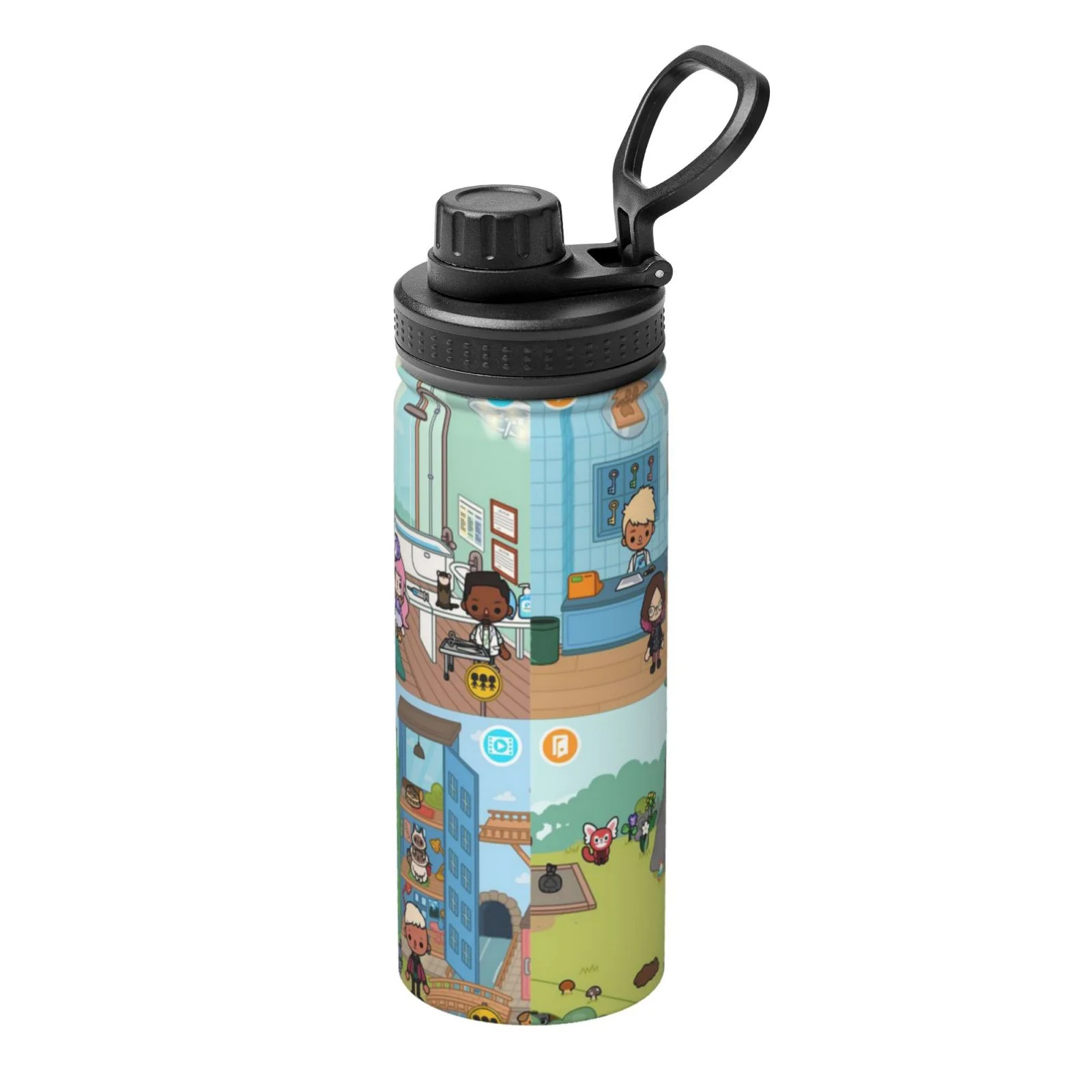 Toca Boca Sports Insulated Water Bottles Kettle Stainless Steel Portable Cup18OZ For Travel Gym School