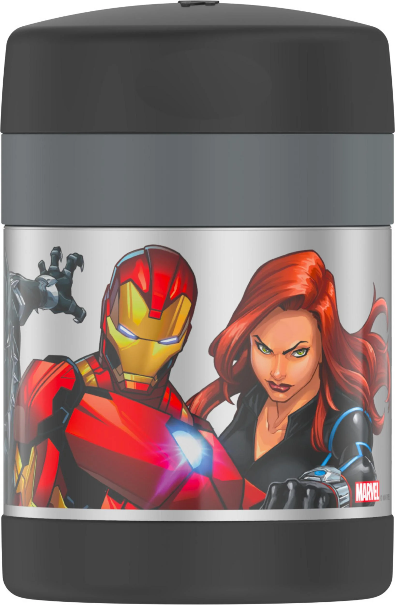 Thermos Vacuum Insulated Funtainer Food Jar with Spoon, Marvel Universe, 10 ounce