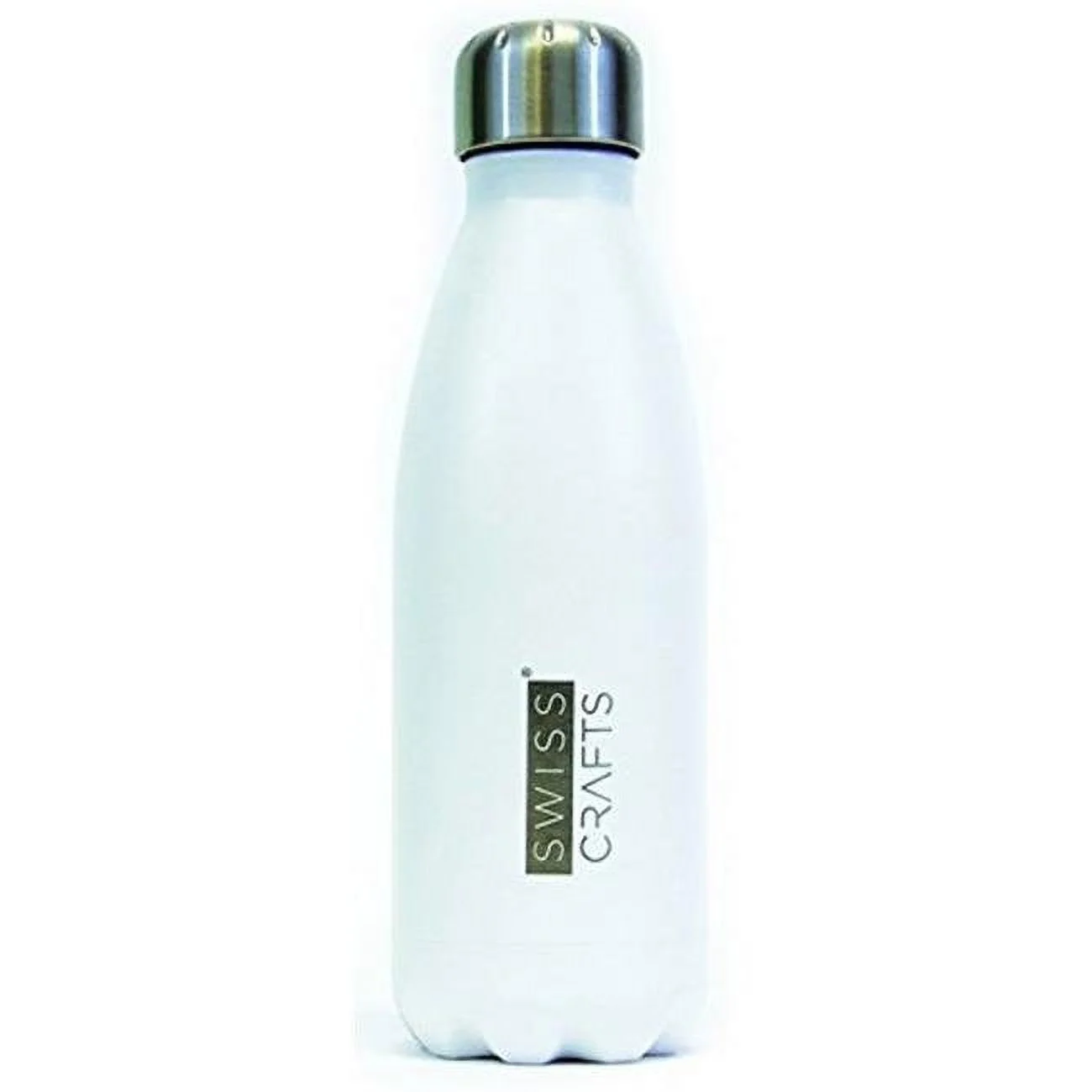 Swiss Craft  12 oz Double Wall Vacuum Insulated Water Bottle, White