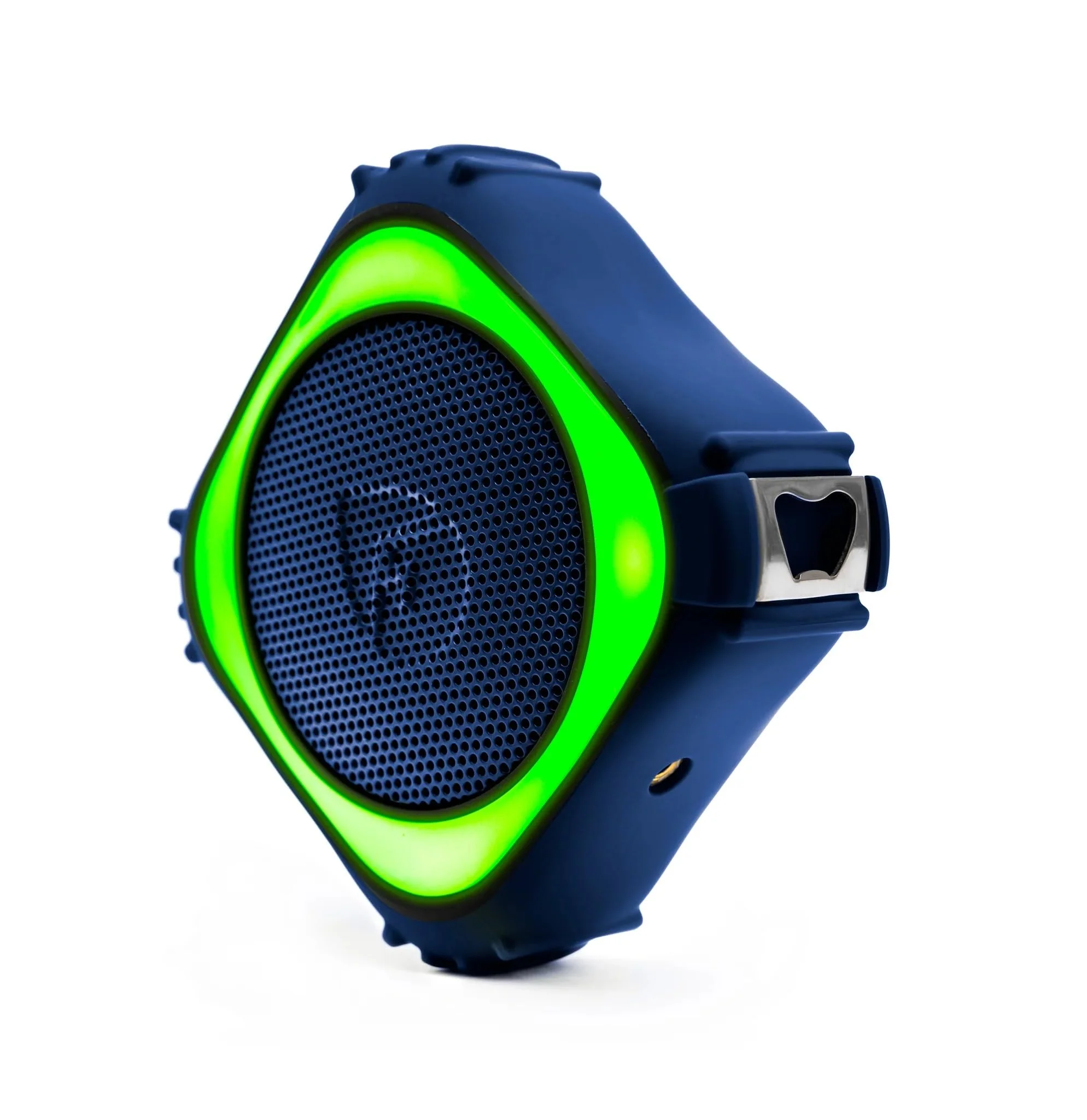 Ecoxgear EcoEdge Pro Bluetooth Speaker, Waterproof Speaker with LED Party Lights,  Siri and Google Voice Assistant Activated, Blue