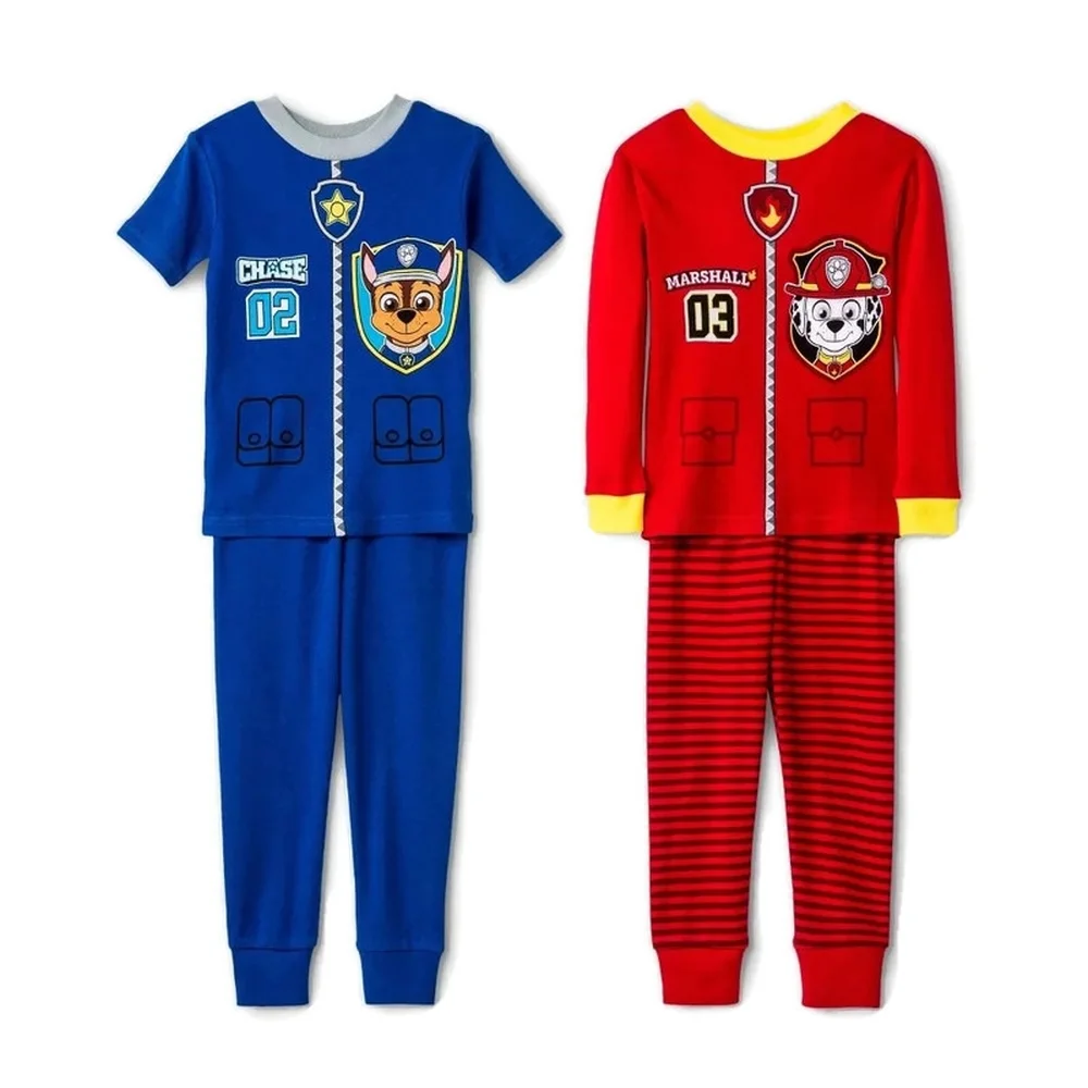Paw Patrol Toddler Boy's Marshall and Chase Costume Style Pajama Sets (Size 3T)