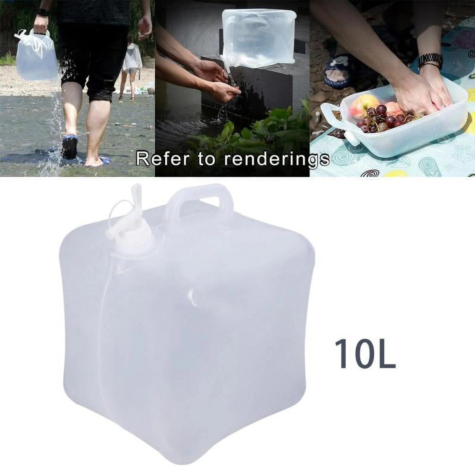 10L,20L Collapsible Water Buckets Food-Grade Camping Water Storage Carrier Jug for Outdoors Hiking Hurricane Emergency,Foldable