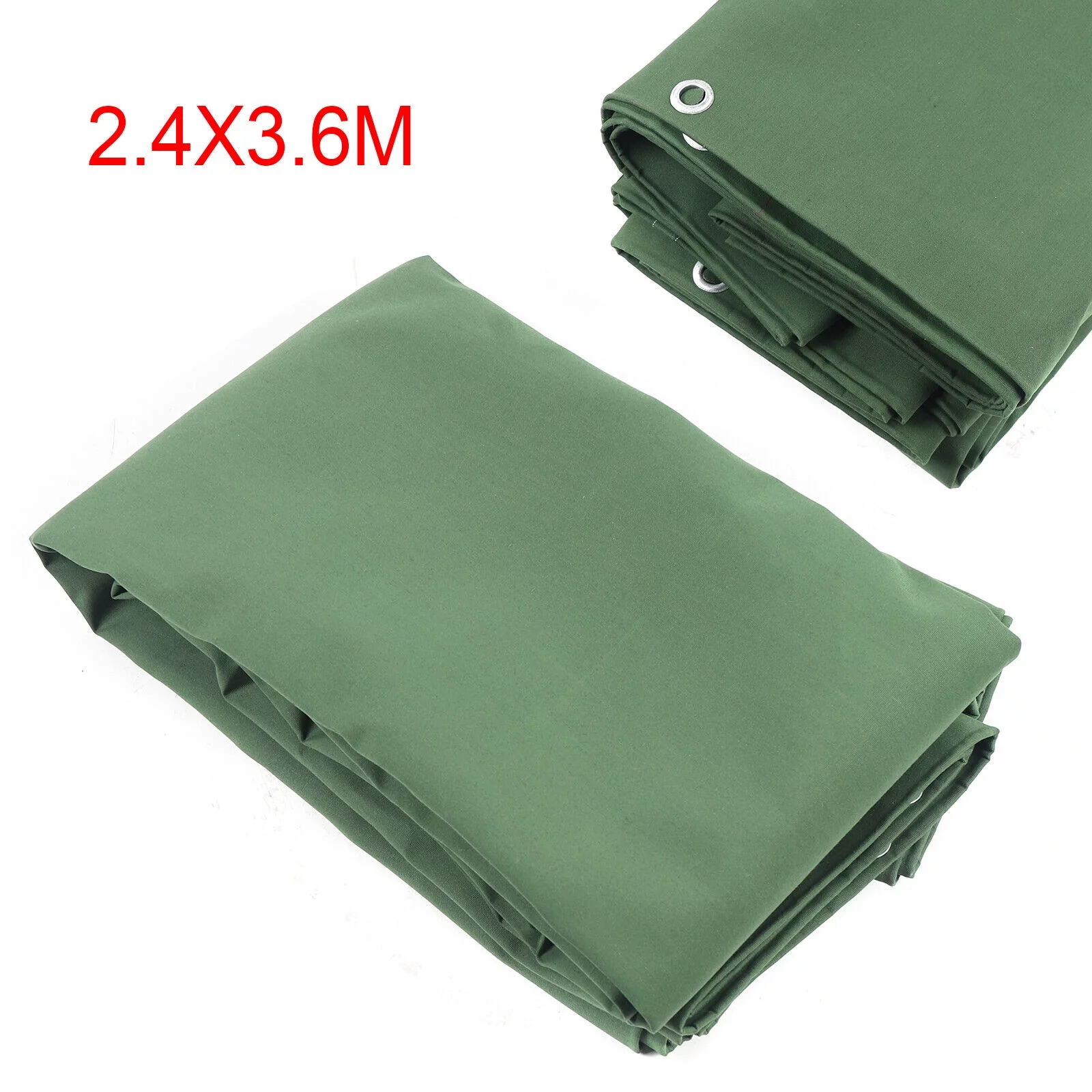 8x12Feet Heavy Duty Canvas Tarp Waterproof Tarpaulins Ripstop Cotton Canopy Cover Tent Mildew Resistant Equipment Protection Green