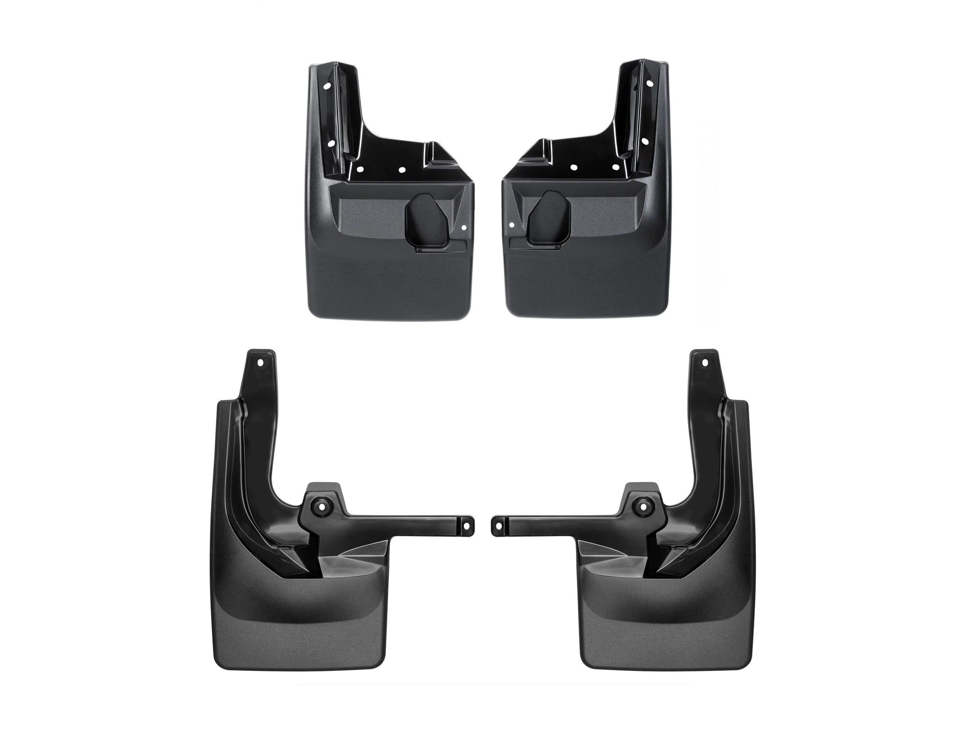 WeatherTech Custom No Drill Splash Guard MudFlaps compatible with Jeep Wrangler 2-Door, Wrangler 4-Door, Front & Rear Set - Black
