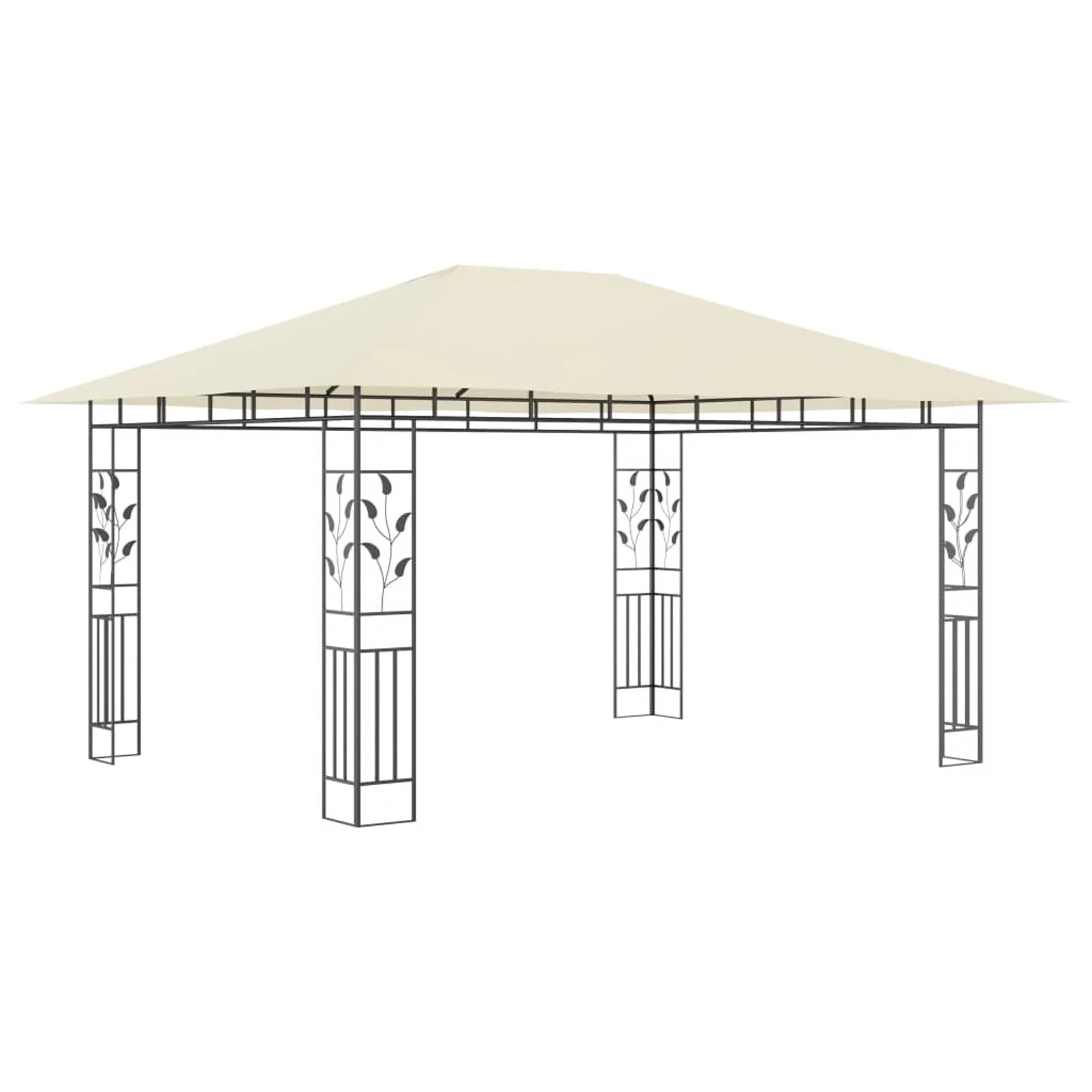 Dcenta Party Tent with Net Outdoor Gazebo Steel Frame Sunshade Shelter Canopy Cream for Backyard, Yard, Wedding, BBQ, Camping, Festival, Shows 13.1ft x 9.8ft x 9ft (L x W x H)