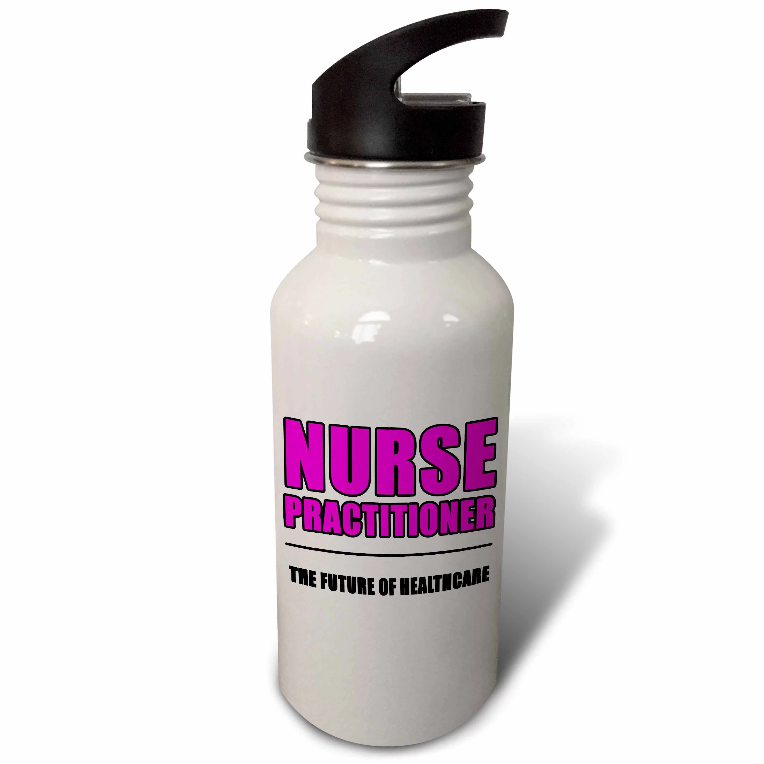 3dRose Nurse Practitioner The Future Of Healthcare Pink, Sports Water Bottle, 21oz