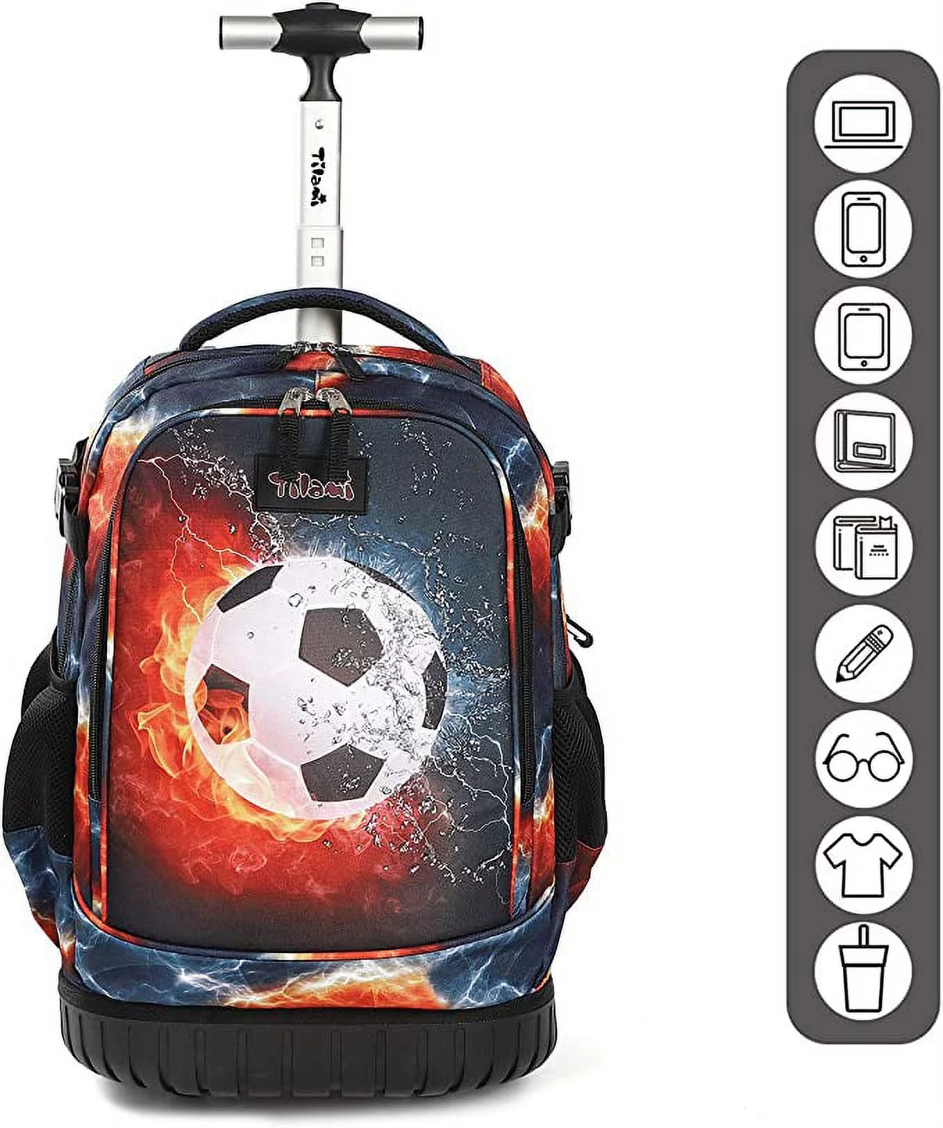 Tilami Rolling Backpack Armor Luggage School Travel Book Laptop 18 Inch Multifunction Wheeled Backpack Students