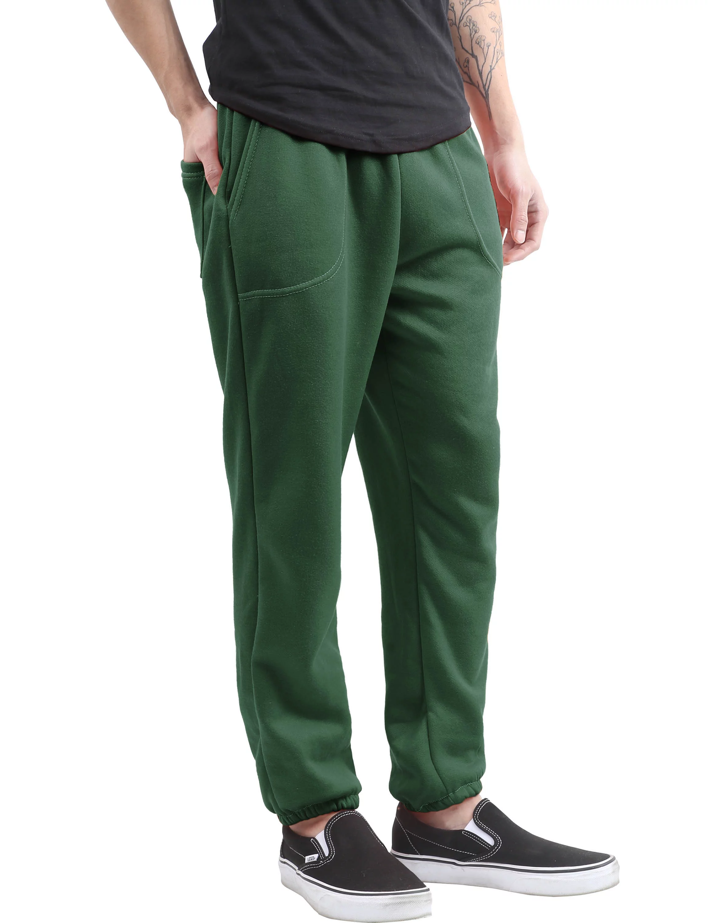 Ma Croix Mens Sweatpants Jogger with Pockets (3X-Large, Green)